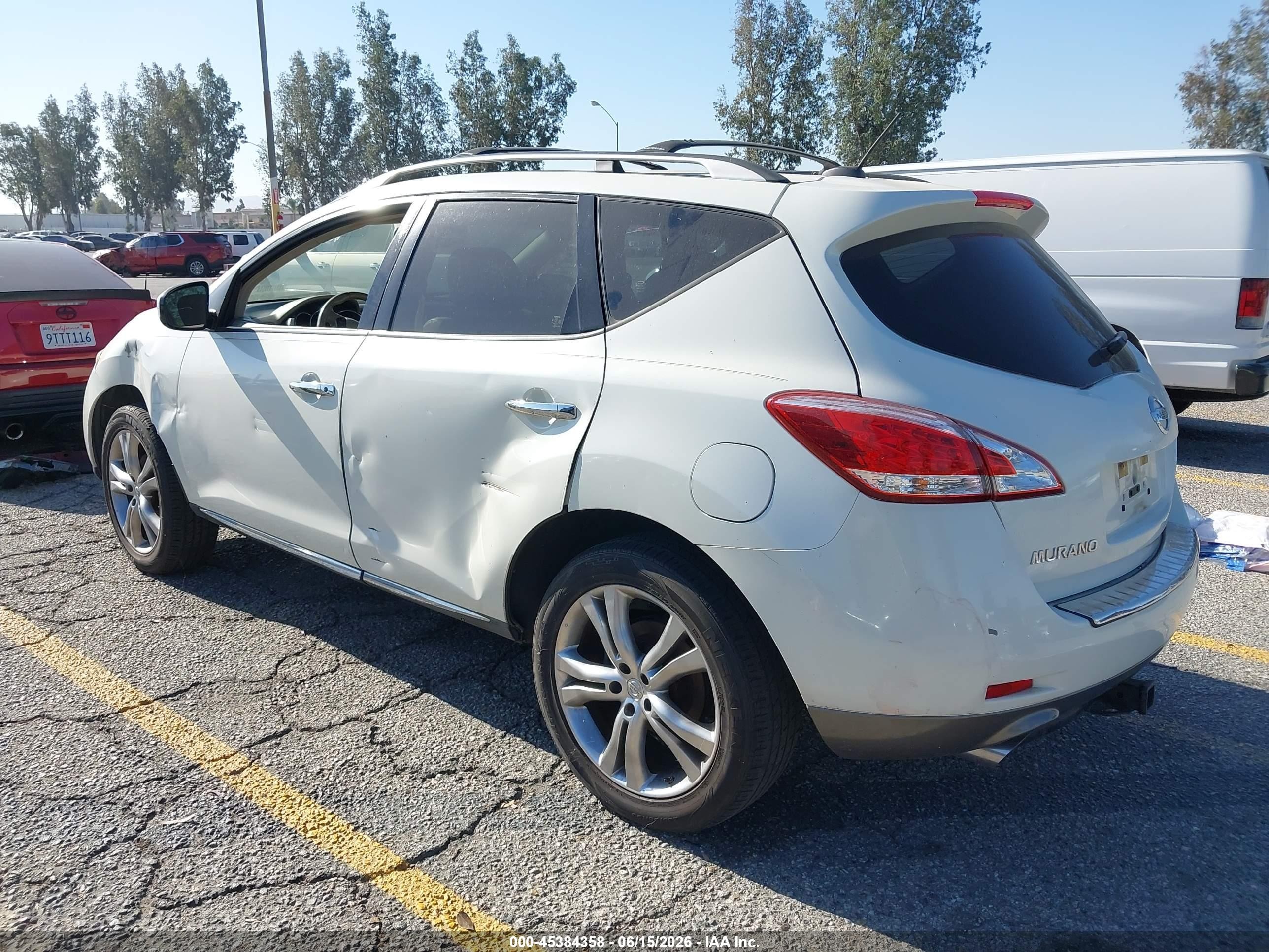 2011 Nissan Murano Le White vin: JN8AZ1MUXBW053807