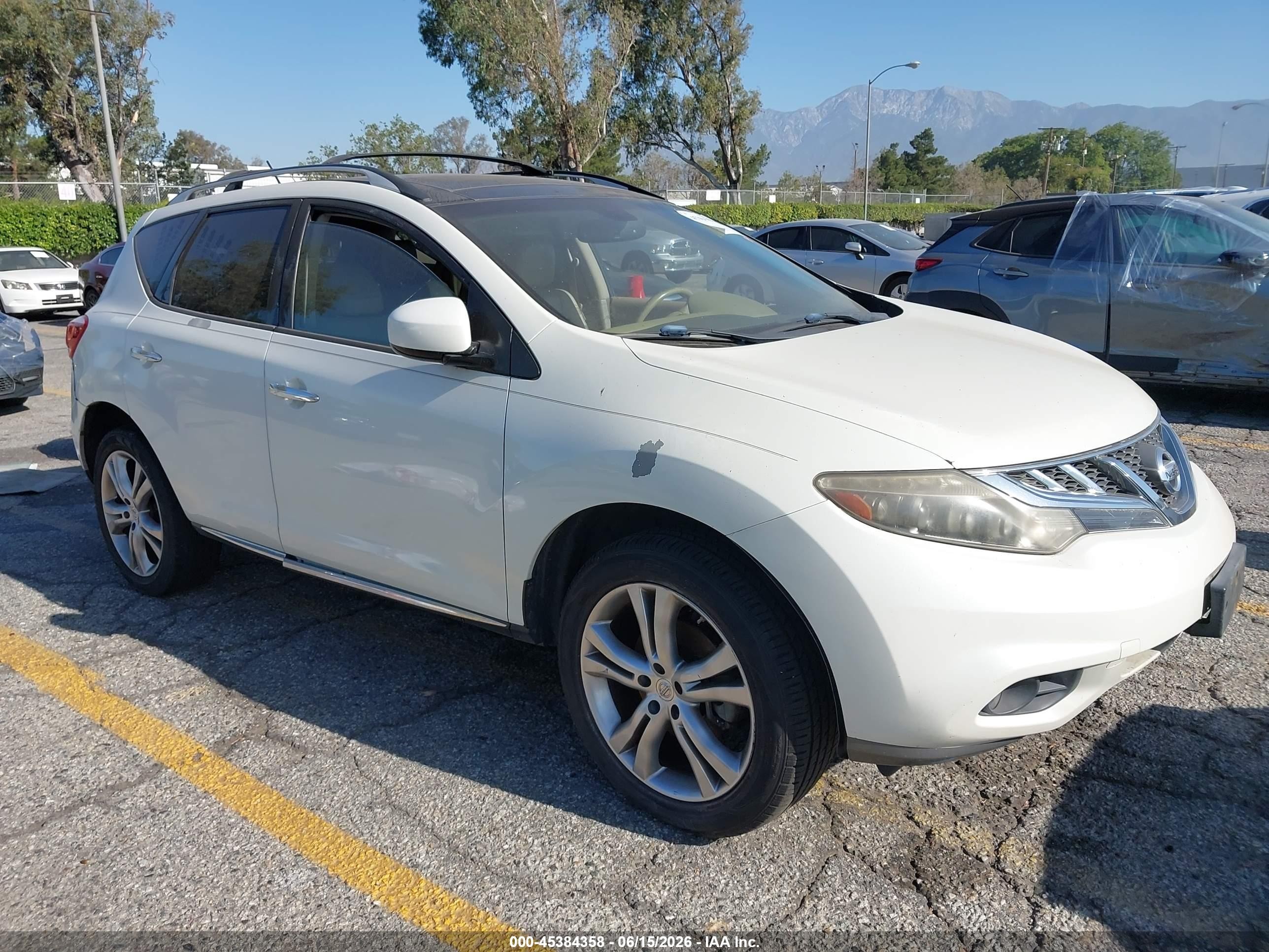 2011 Nissan Murano Le White vin: JN8AZ1MUXBW053807