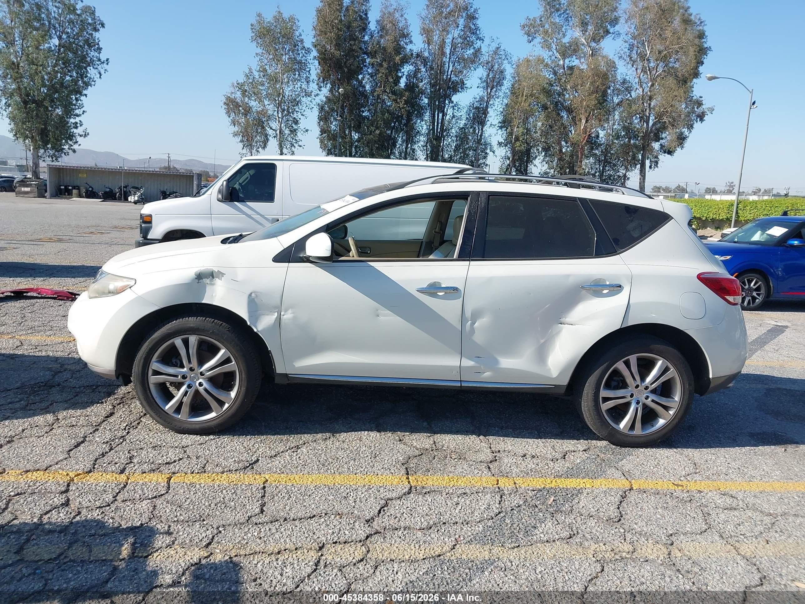 2011 Nissan Murano Le White vin: JN8AZ1MUXBW053807