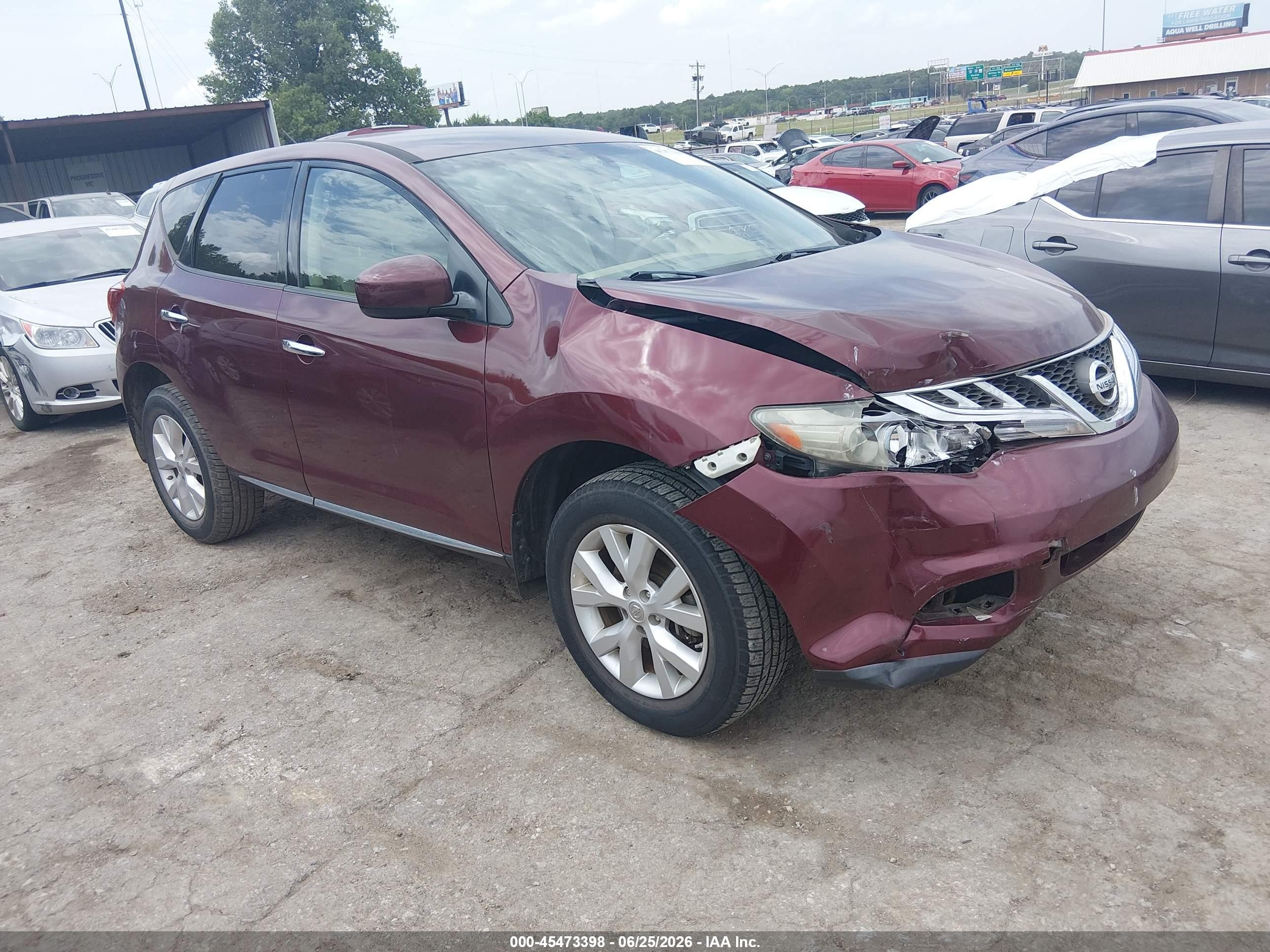 2011 Nissan Murano S Maroon vin: JN8AZ1MUXBW060062