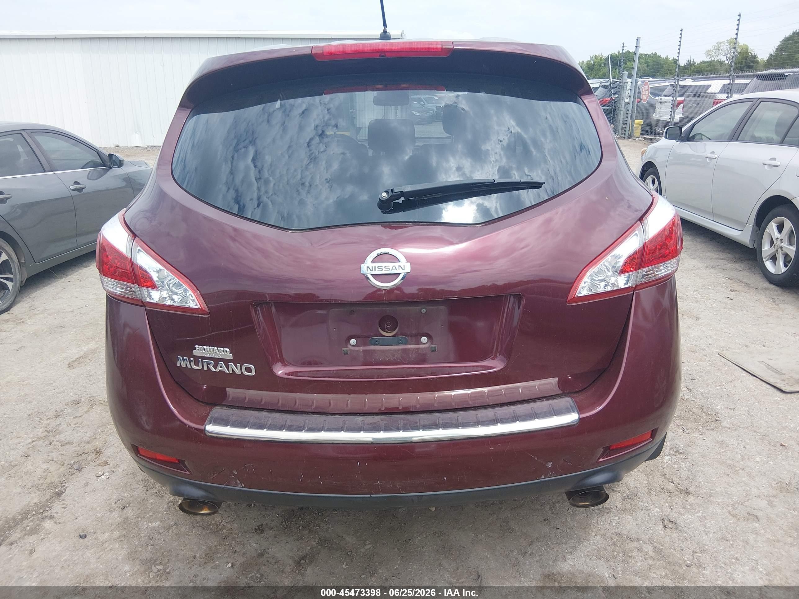 2011 Nissan Murano S Maroon vin: JN8AZ1MUXBW060062