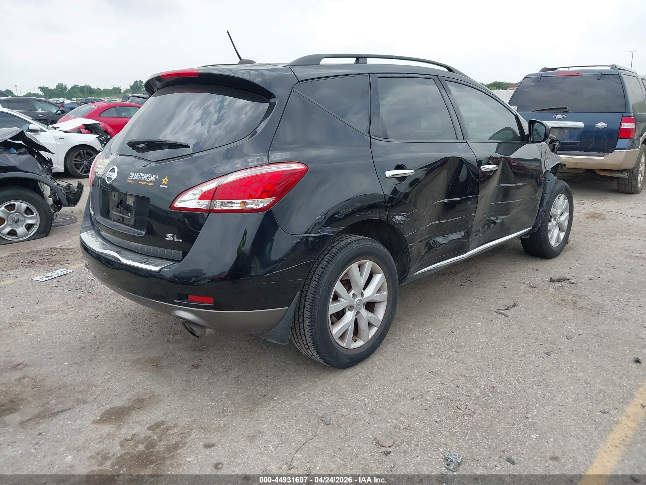 2011 Nissan Murano Sl Black vin: JN8AZ1MUXBW062538