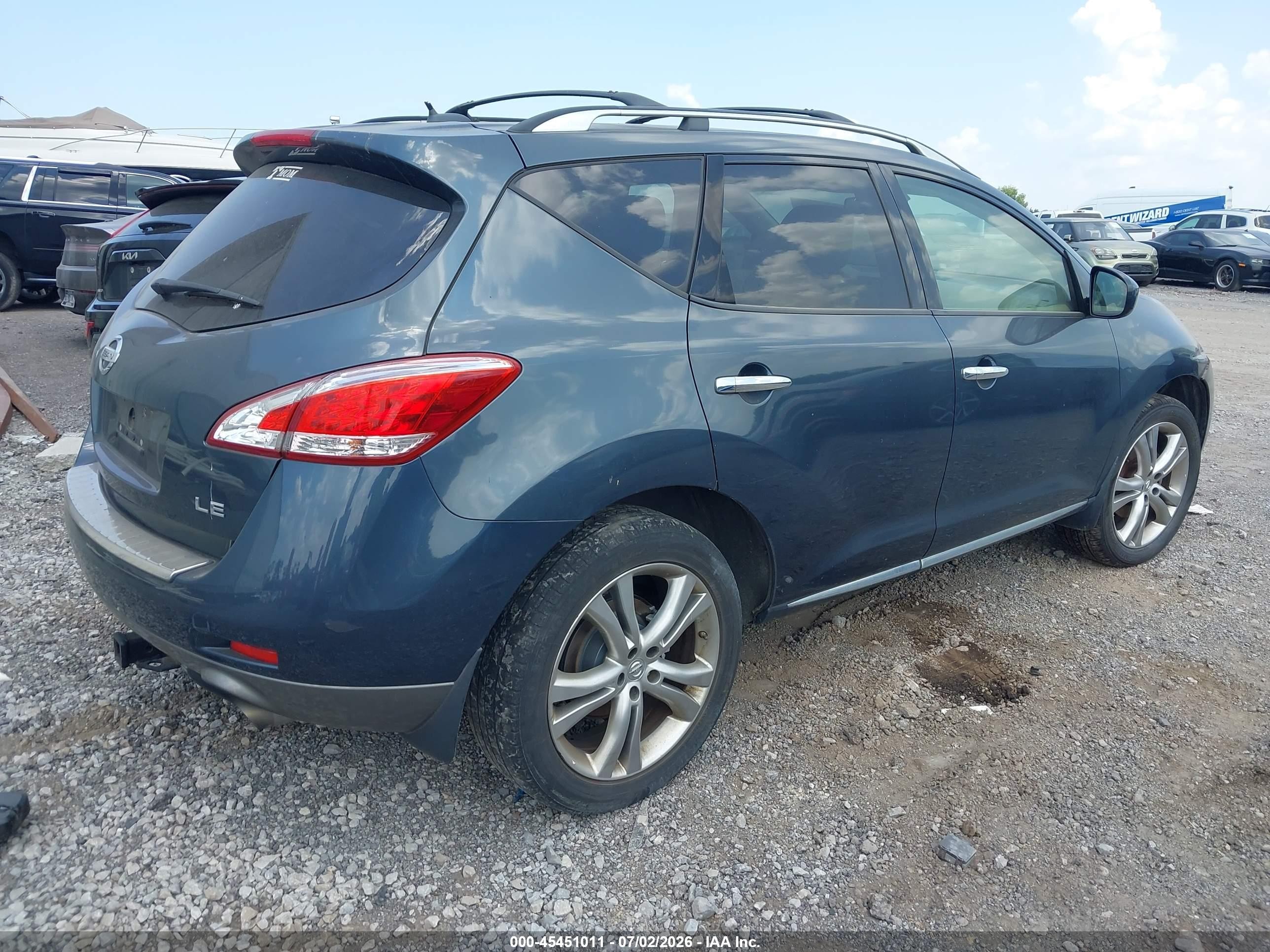 2012 Nissan Murano Le Light Blue vin: JN8AZ1MUXCW104952