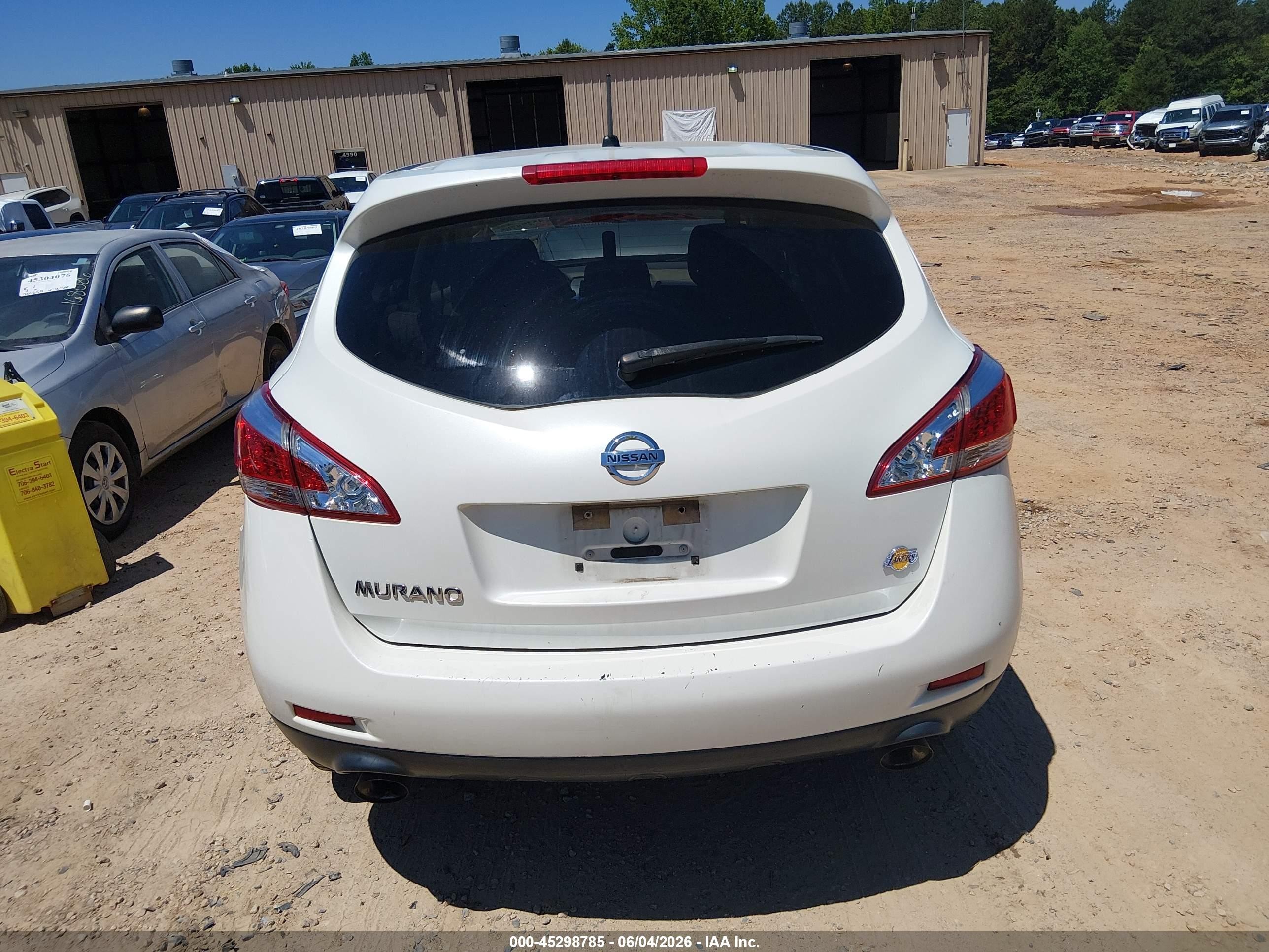2012 Nissan Murano S White vin: JN8AZ1MUXCW109746