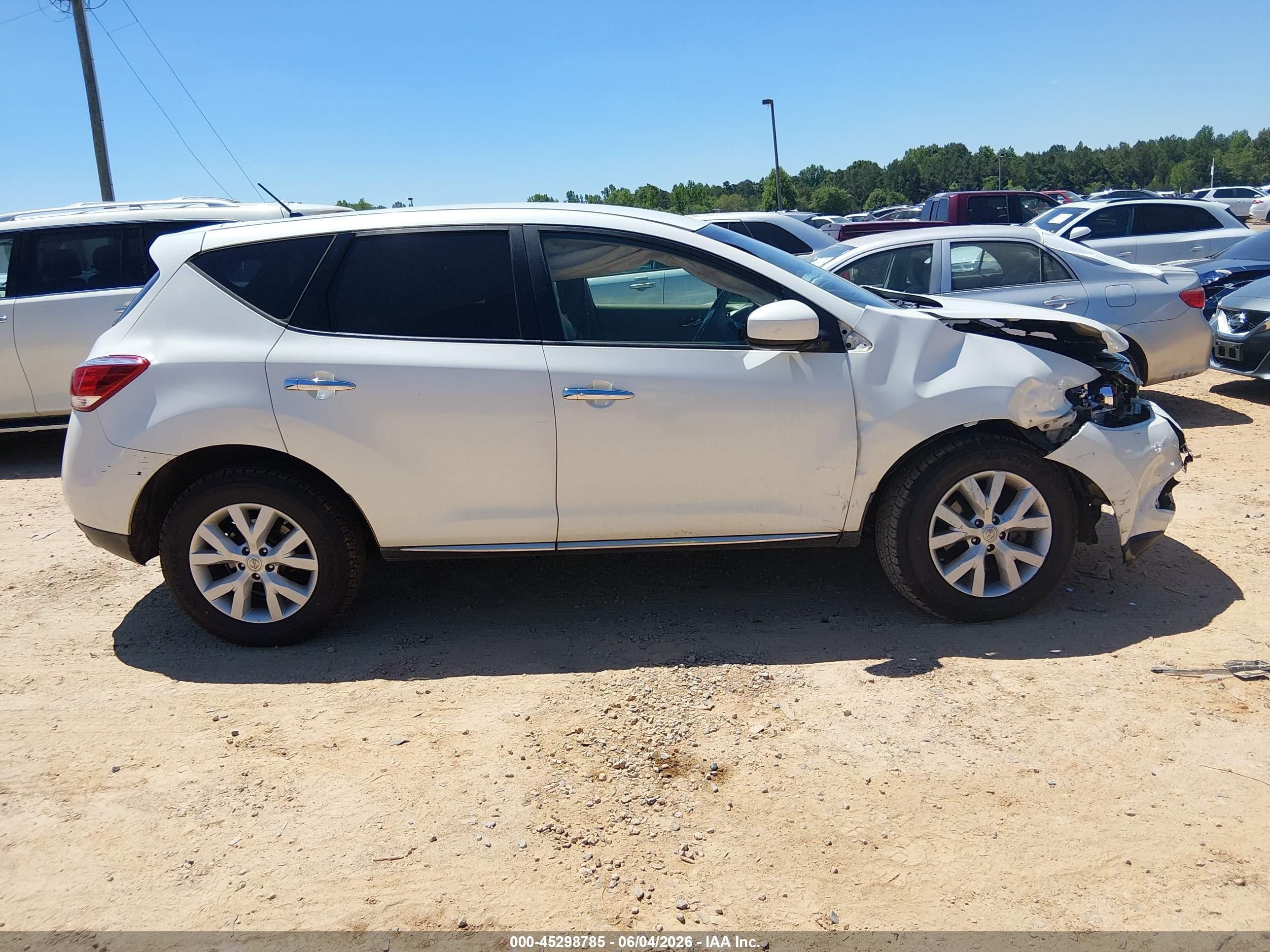 2012 Nissan Murano S White vin: JN8AZ1MUXCW109746