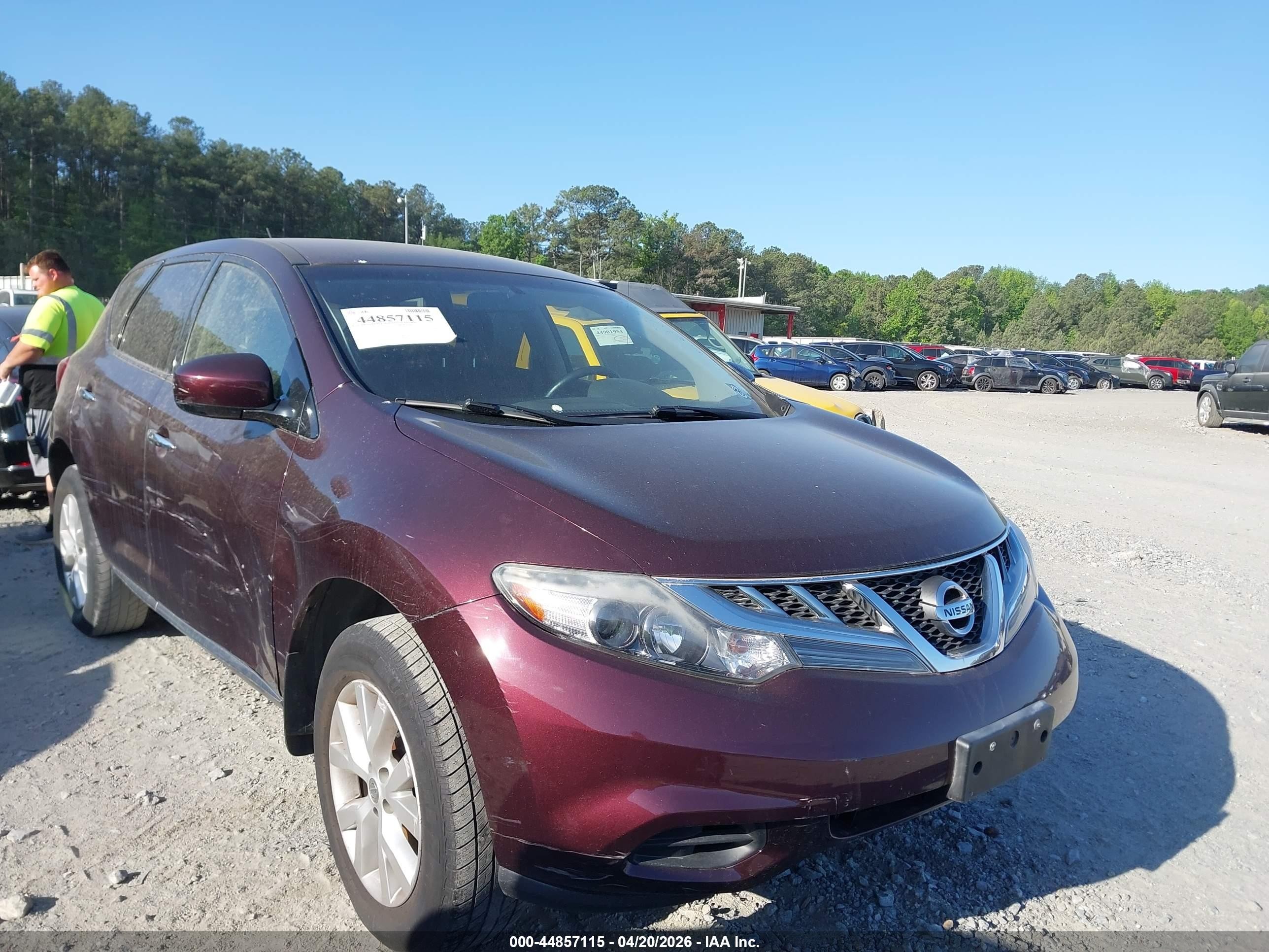 2013 Nissan Murano S Burgundy vin: JN8AZ1MUXDW204955