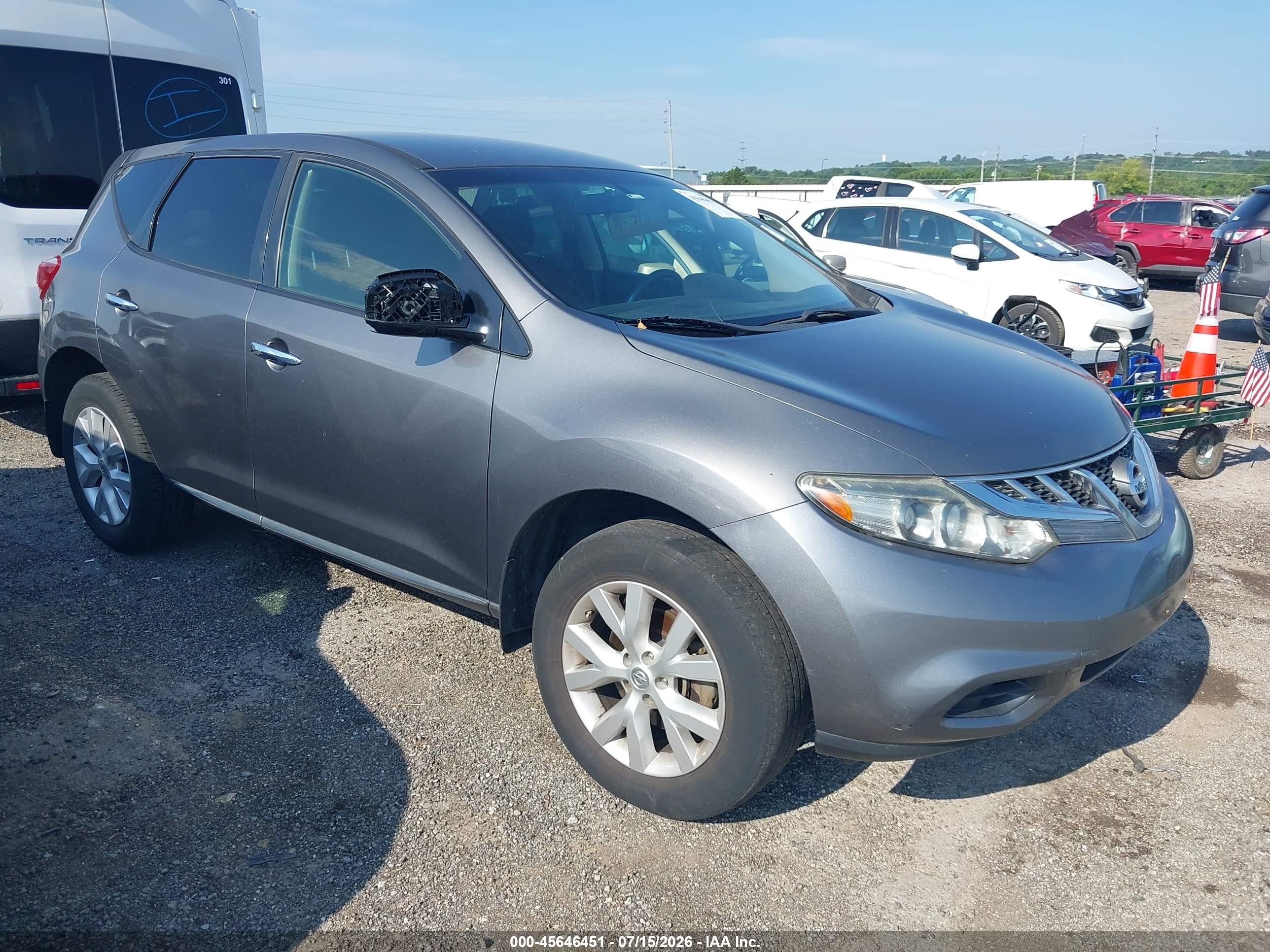 2013 Nissan Murano S Gray vin: JN8AZ1MUXDW208410