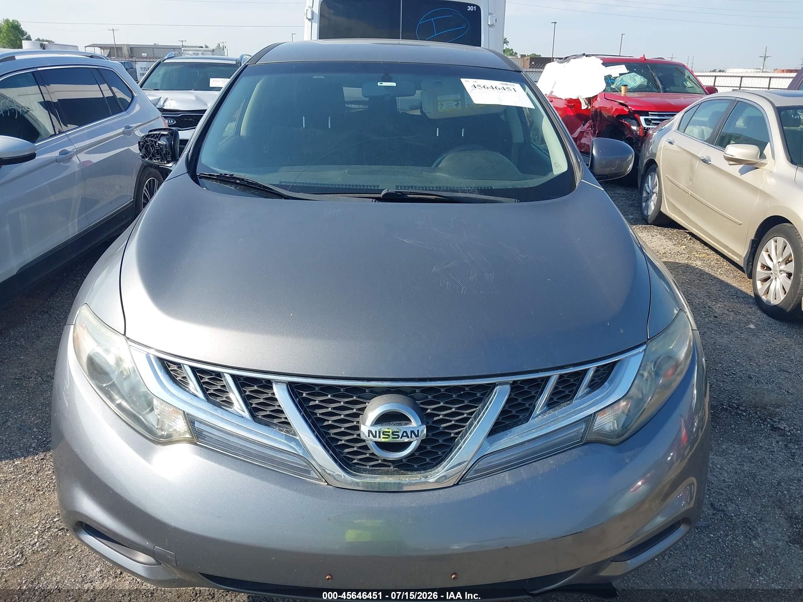 2013 Nissan Murano S Gray vin: JN8AZ1MUXDW208410