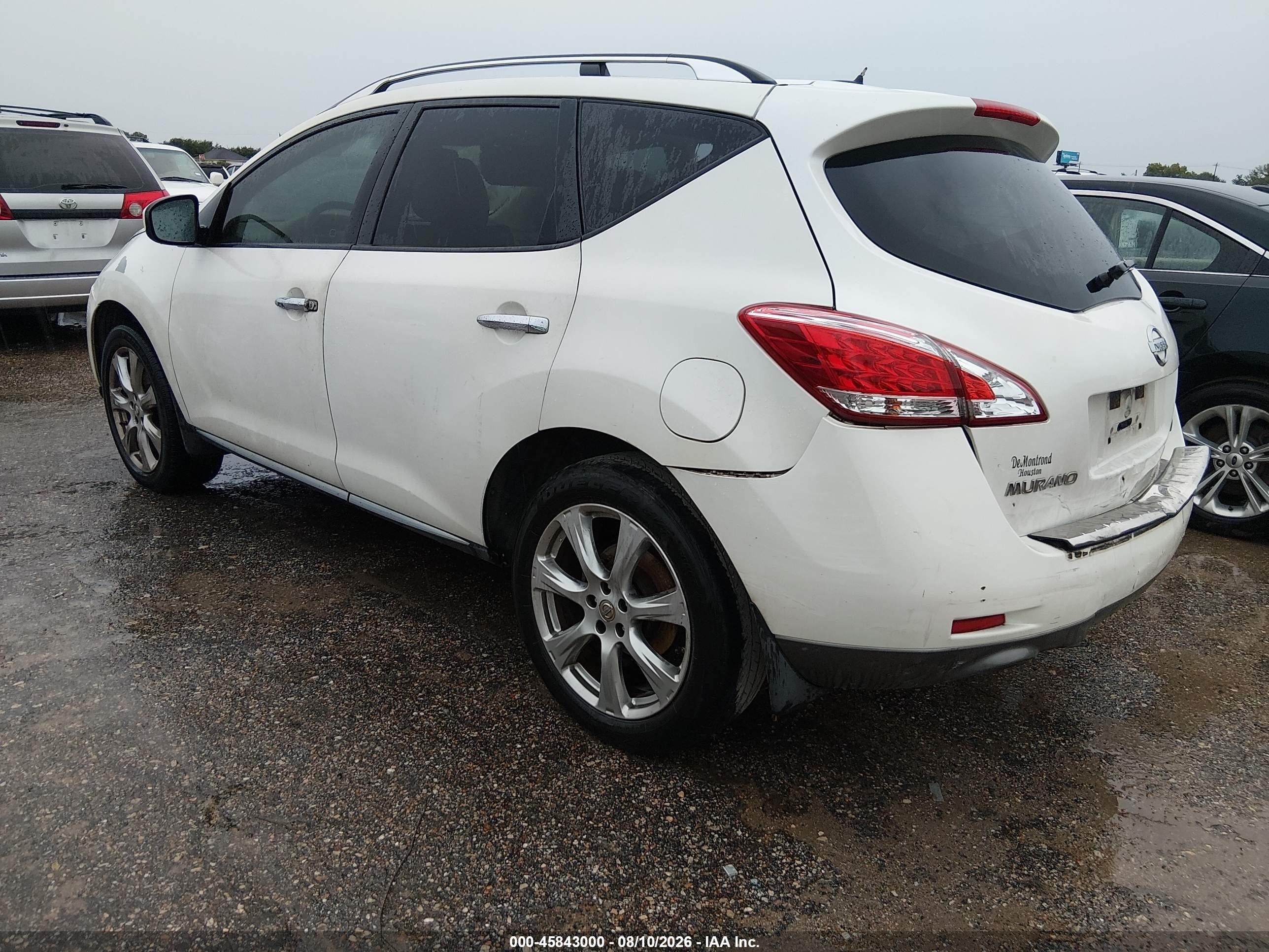 2013 Nissan Murano Le Белый vin: JN8AZ1MUXDW208990