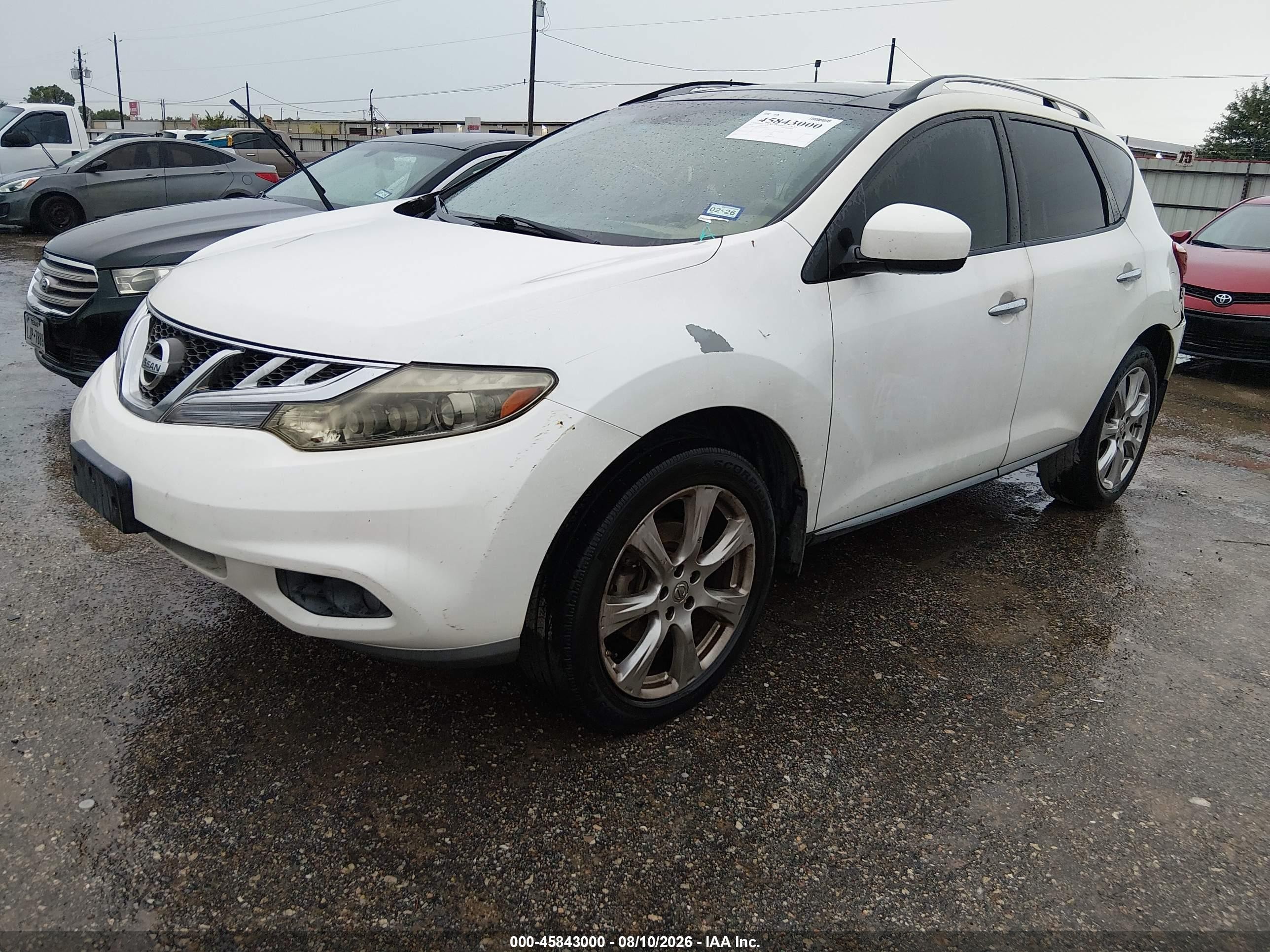 2013 Nissan Murano Le Белый vin: JN8AZ1MUXDW208990