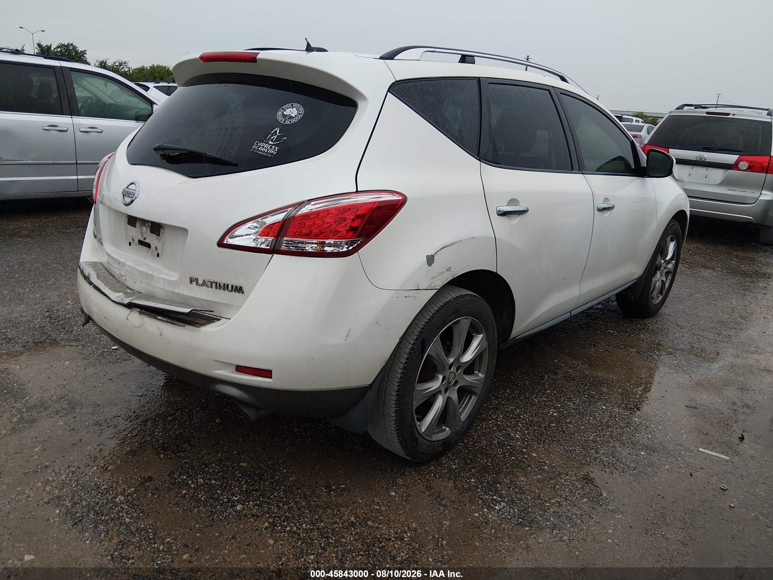 2013 Nissan Murano Le Белый vin: JN8AZ1MUXDW208990