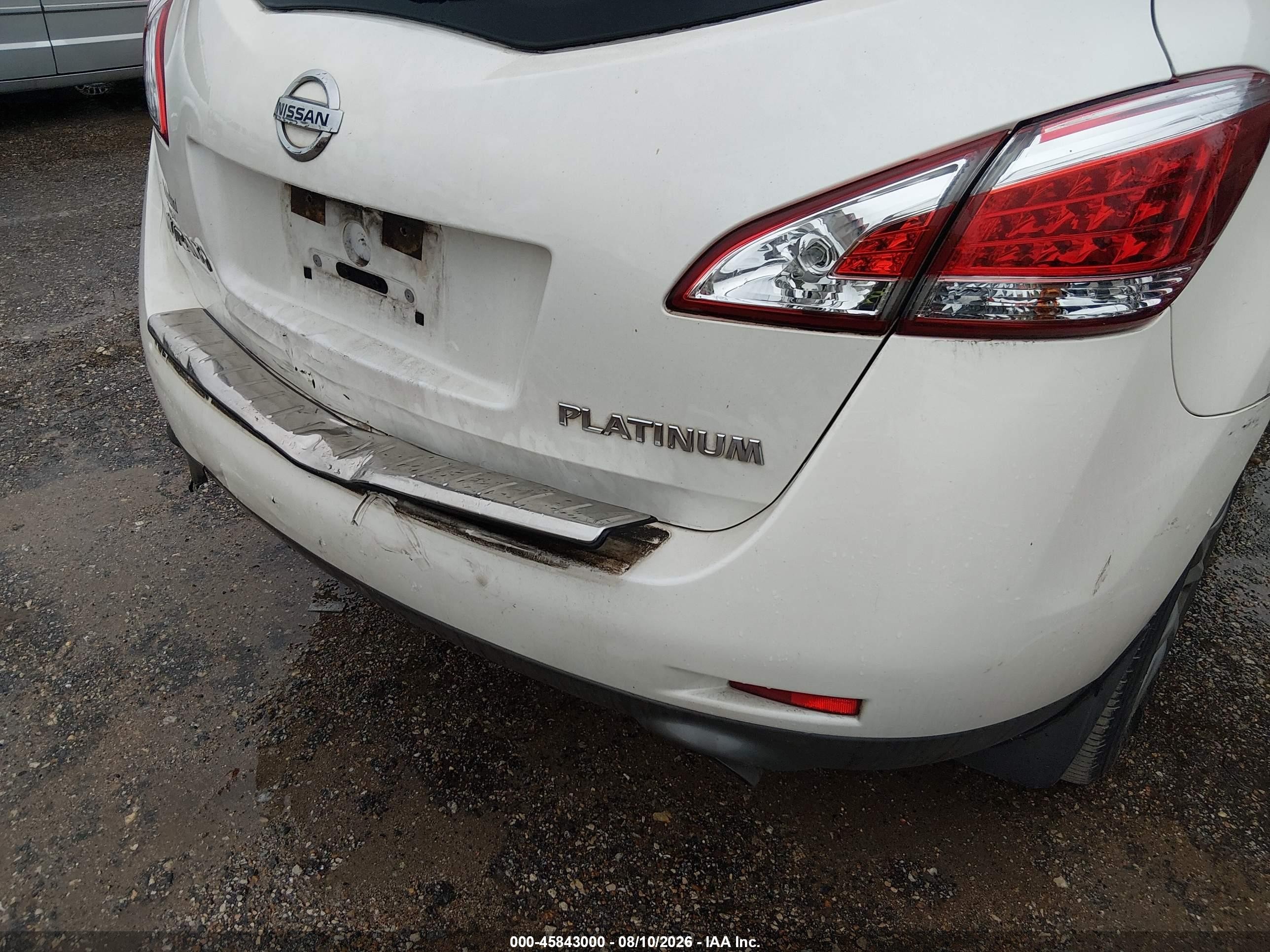 2013 Nissan Murano Le Белый vin: JN8AZ1MUXDW208990