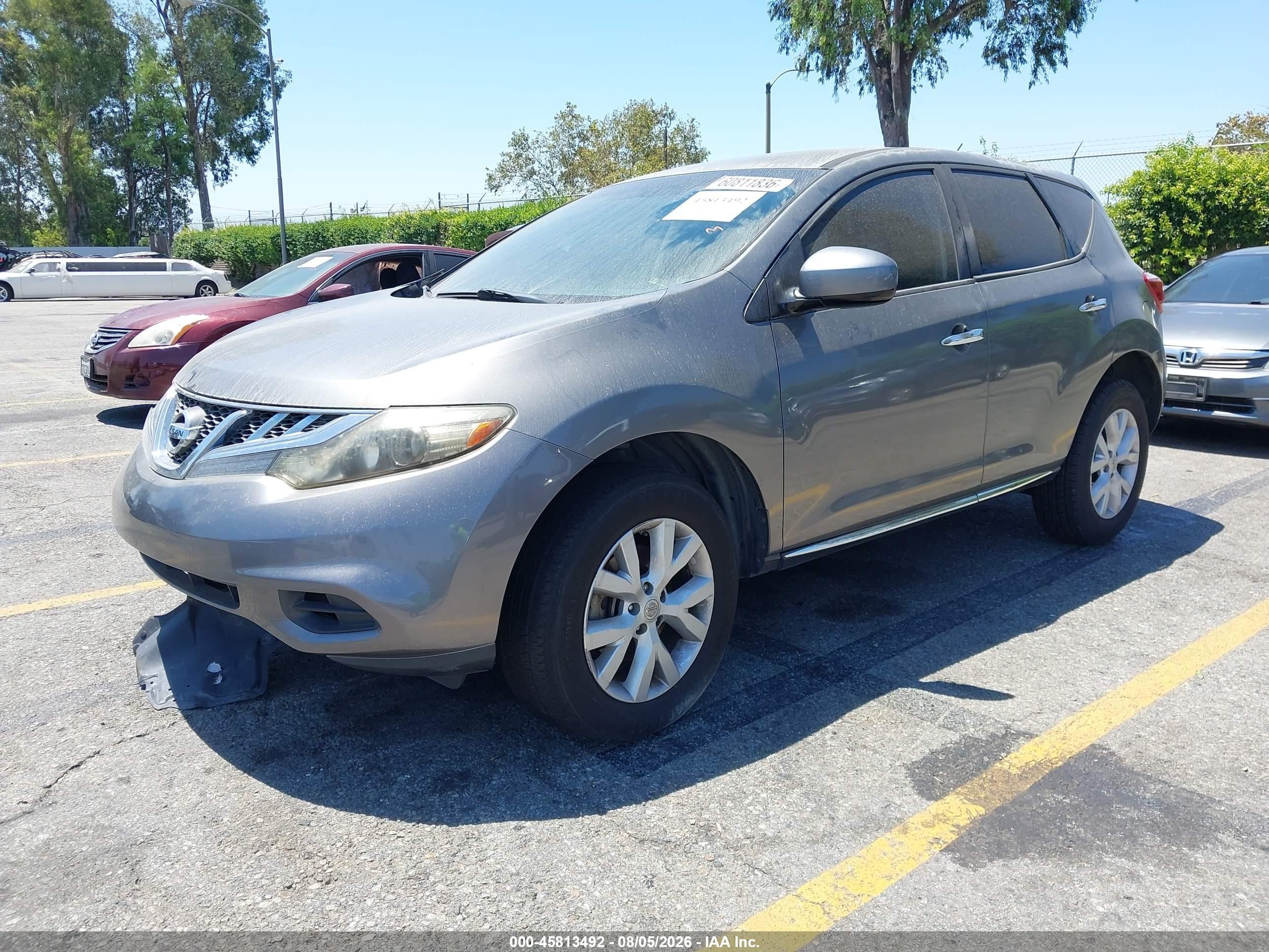 2013 Nissan Murano S Gray vin: JN8AZ1MUXDW212814