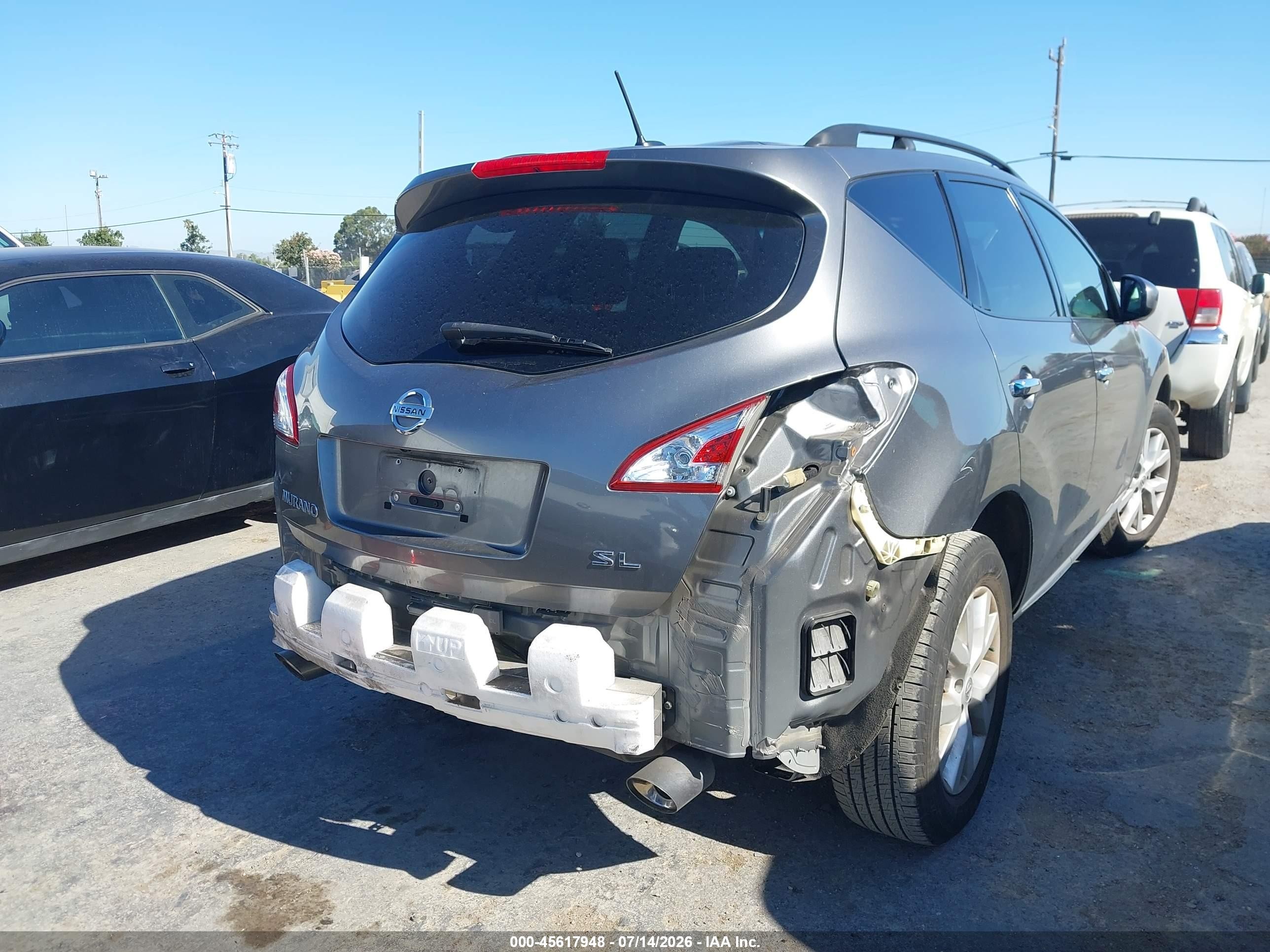 2014 Nissan Murano Sl Серый vin: JN8AZ1MUXEW403120