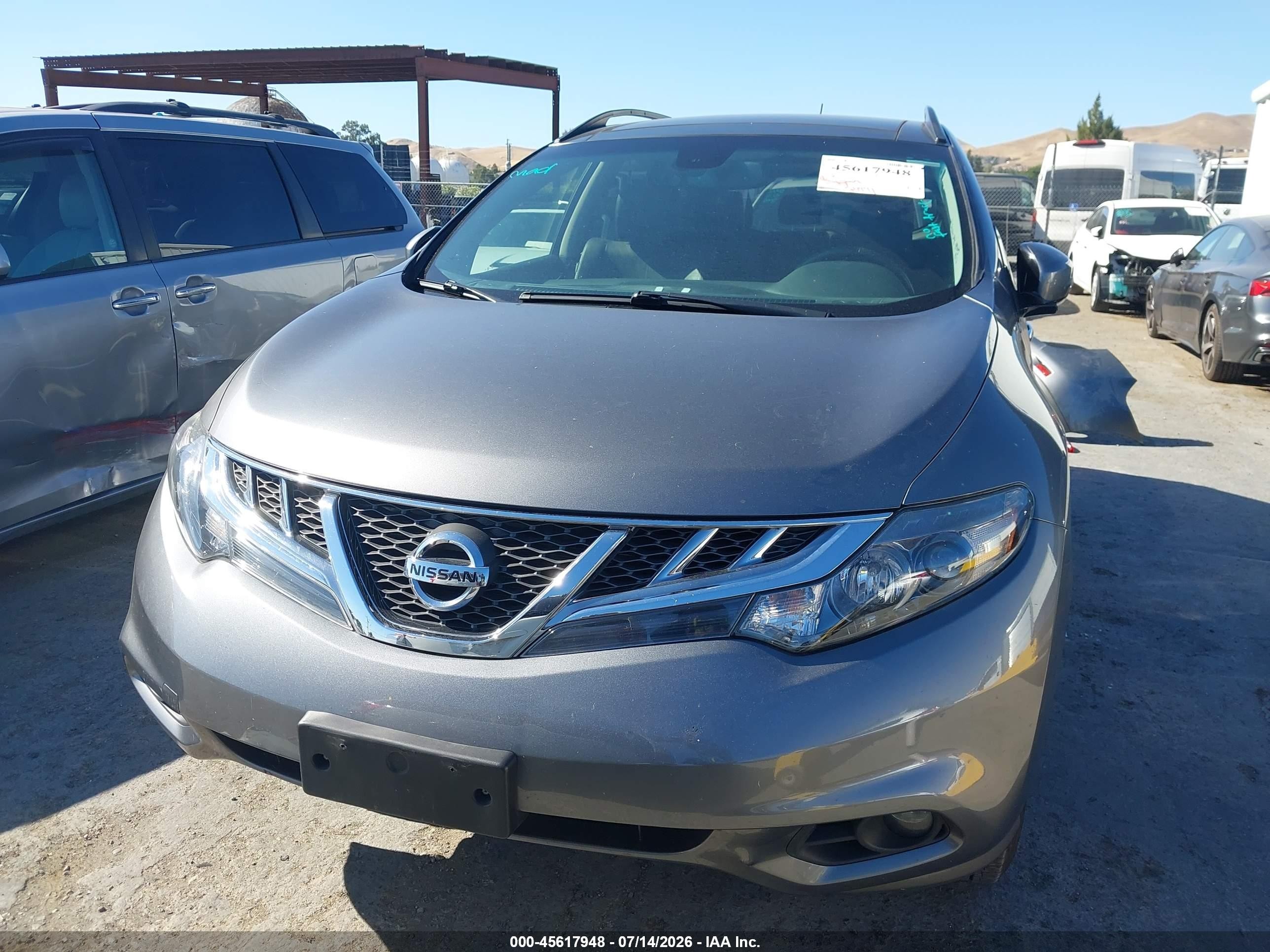 2014 Nissan Murano Sl Серый vin: JN8AZ1MUXEW403120