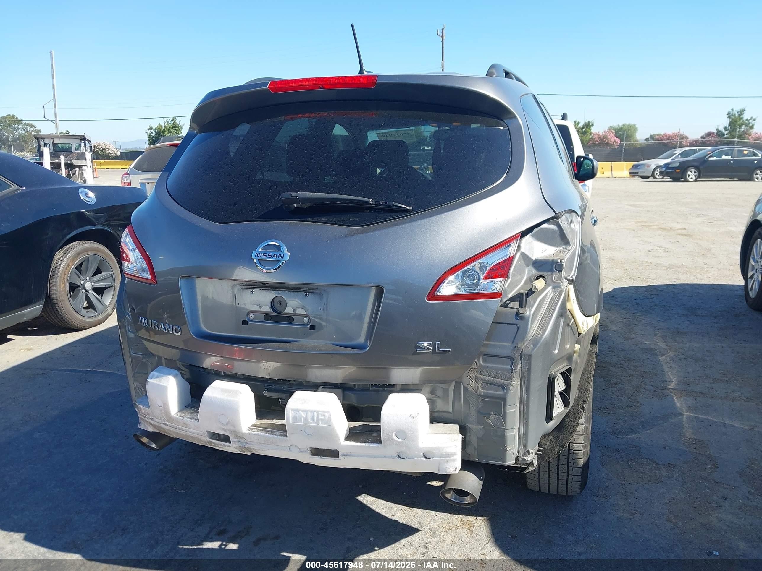 2014 Nissan Murano Sl Серый vin: JN8AZ1MUXEW403120