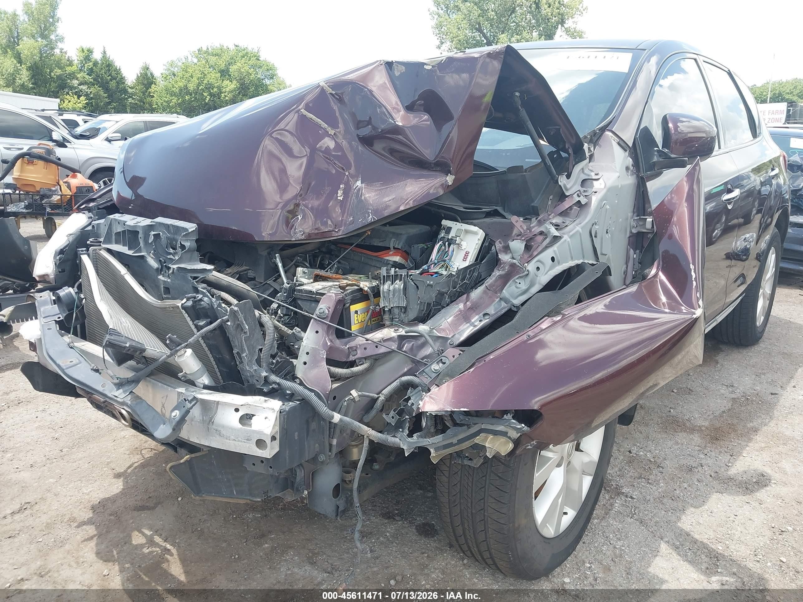 2014 Nissan Murano Le/s/sl/sv Темно-бордовый vin: JN8AZ1MUXEW409757