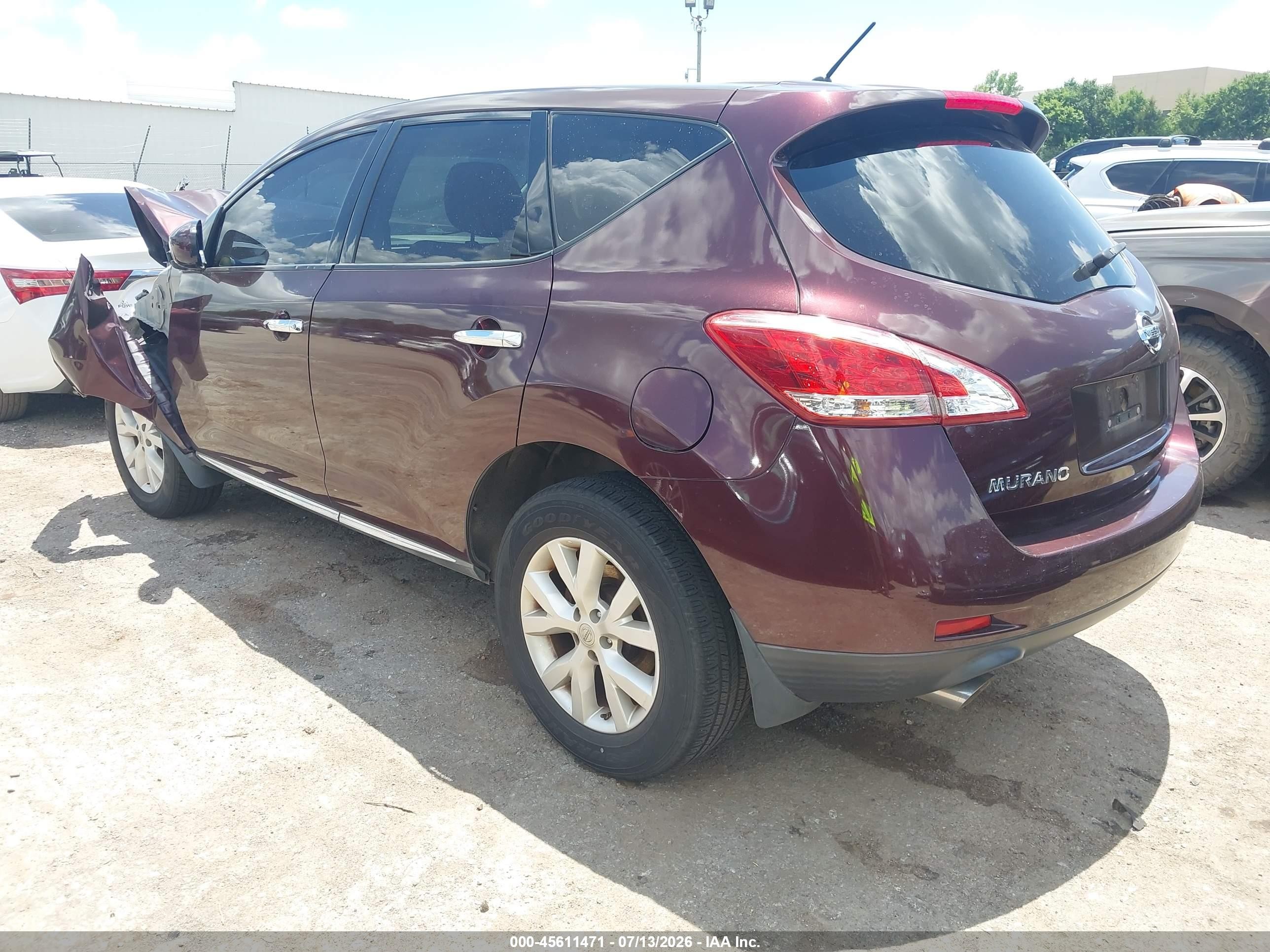 2014 Nissan Murano Le/s/sl/sv Темно-бордовый vin: JN8AZ1MUXEW409757
