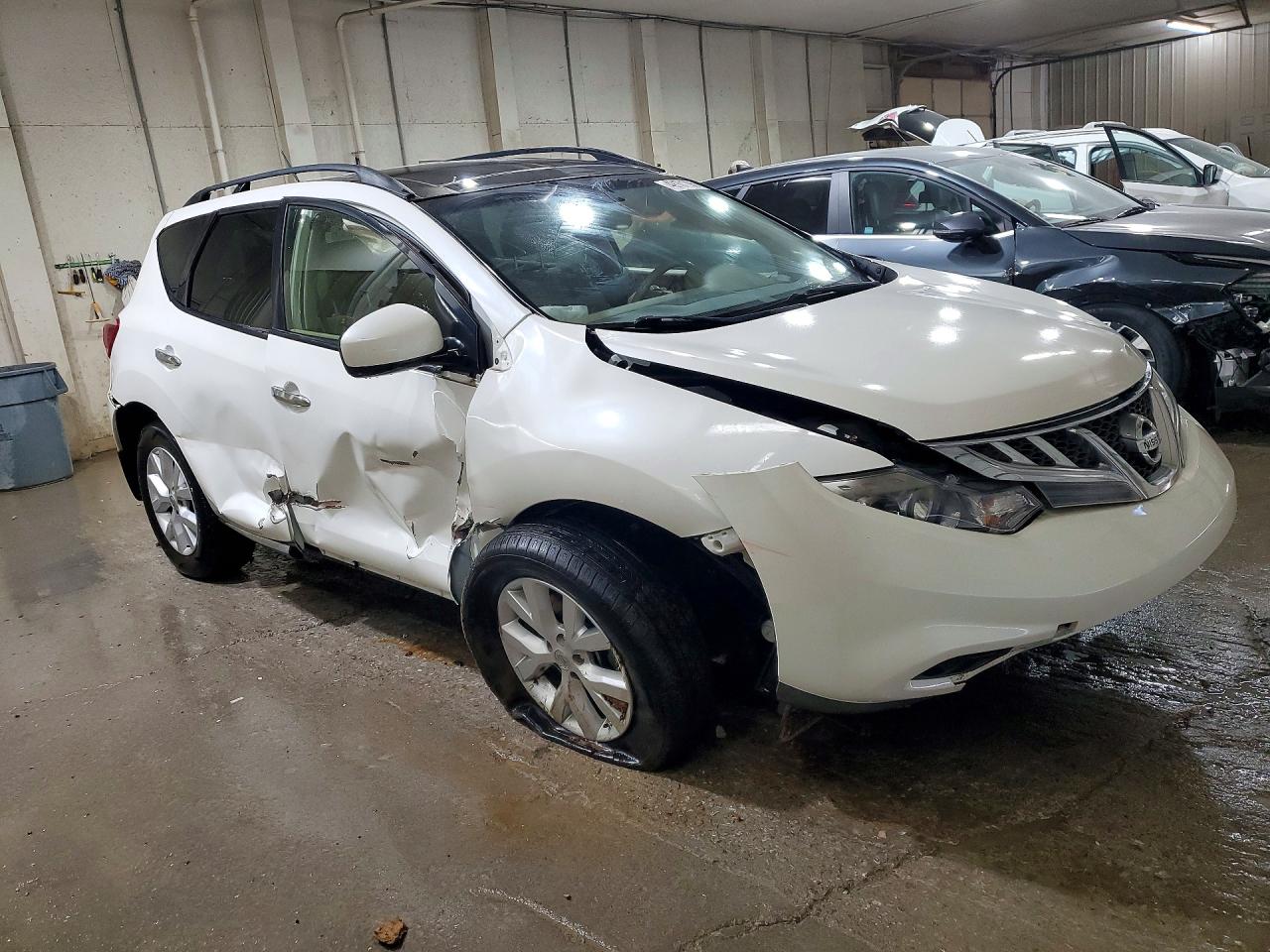 2014 Nissan Murano Sl White vin: JN8AZ1MUXEW410259