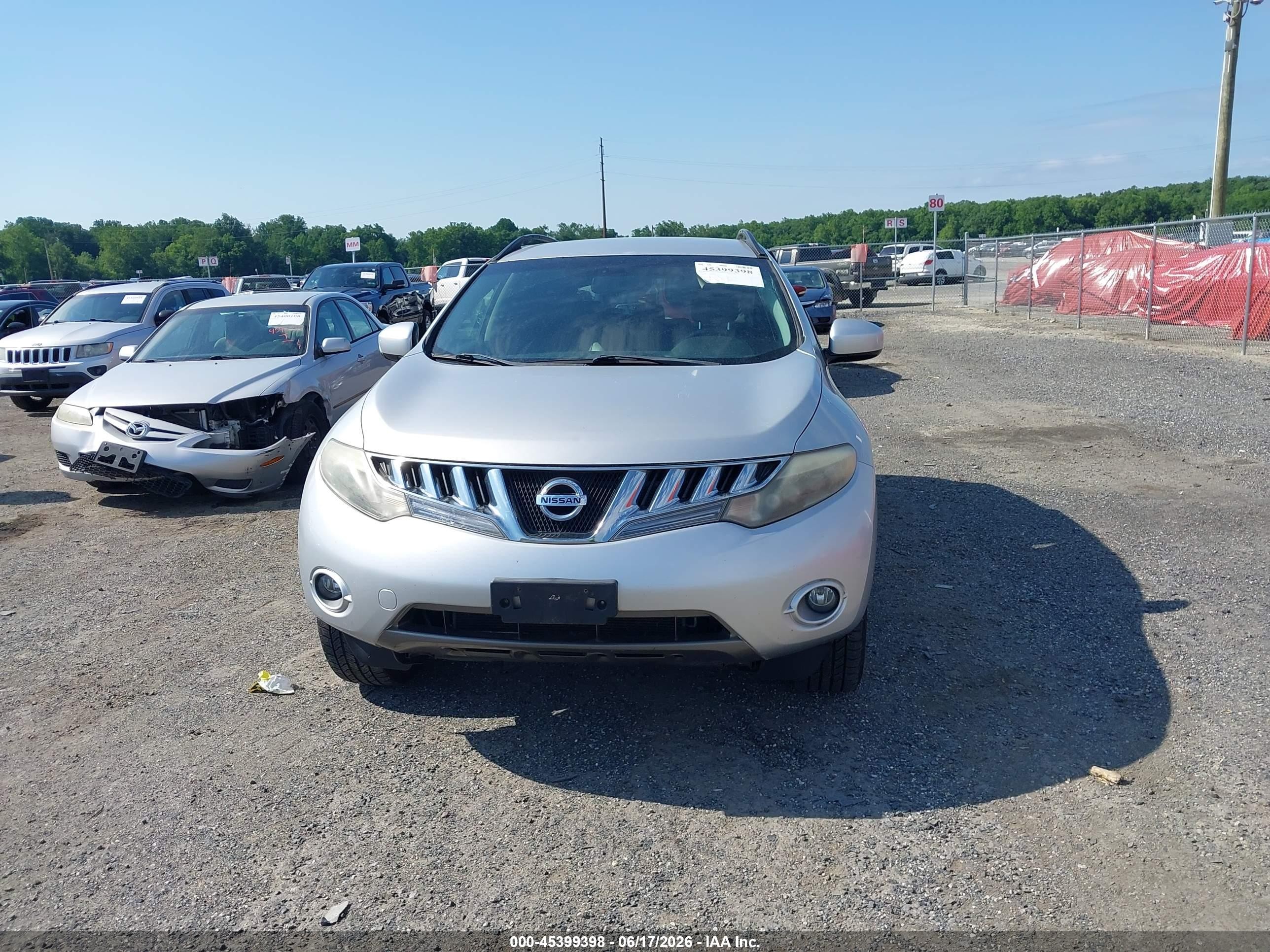 2010 Nissan Murano Sl Silver vin: JN8AZ1MW0AW110242