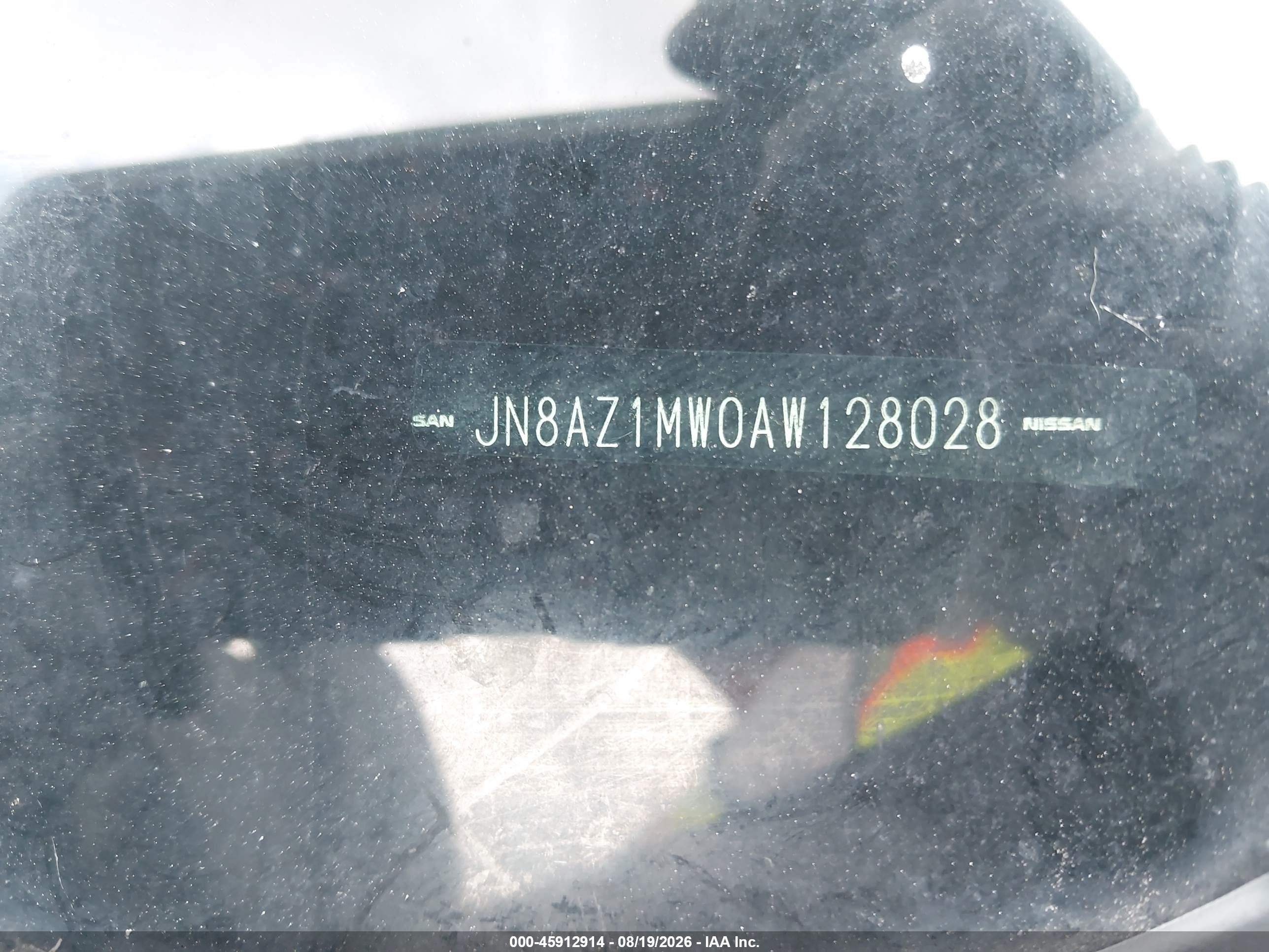 2010 Nissan Murano S Черный vin: JN8AZ1MW0AW128028