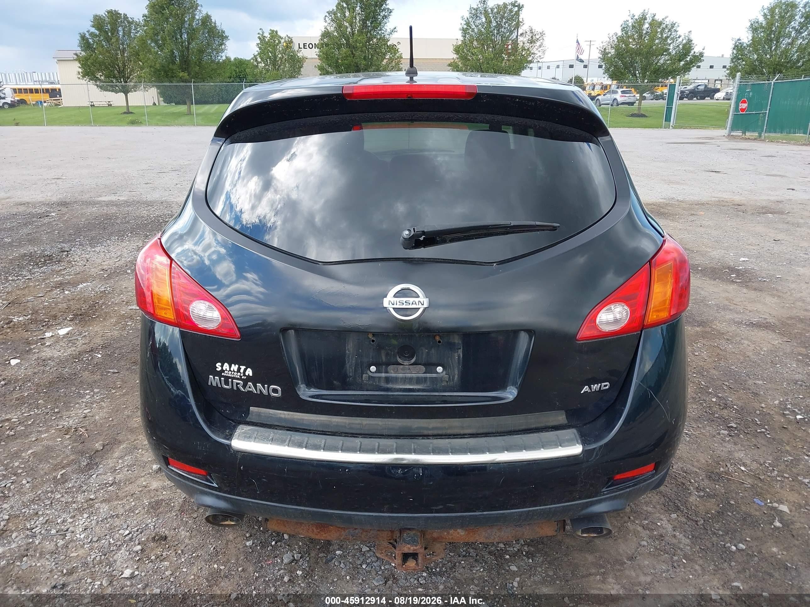 2010 Nissan Murano S Черный vin: JN8AZ1MW0AW128028