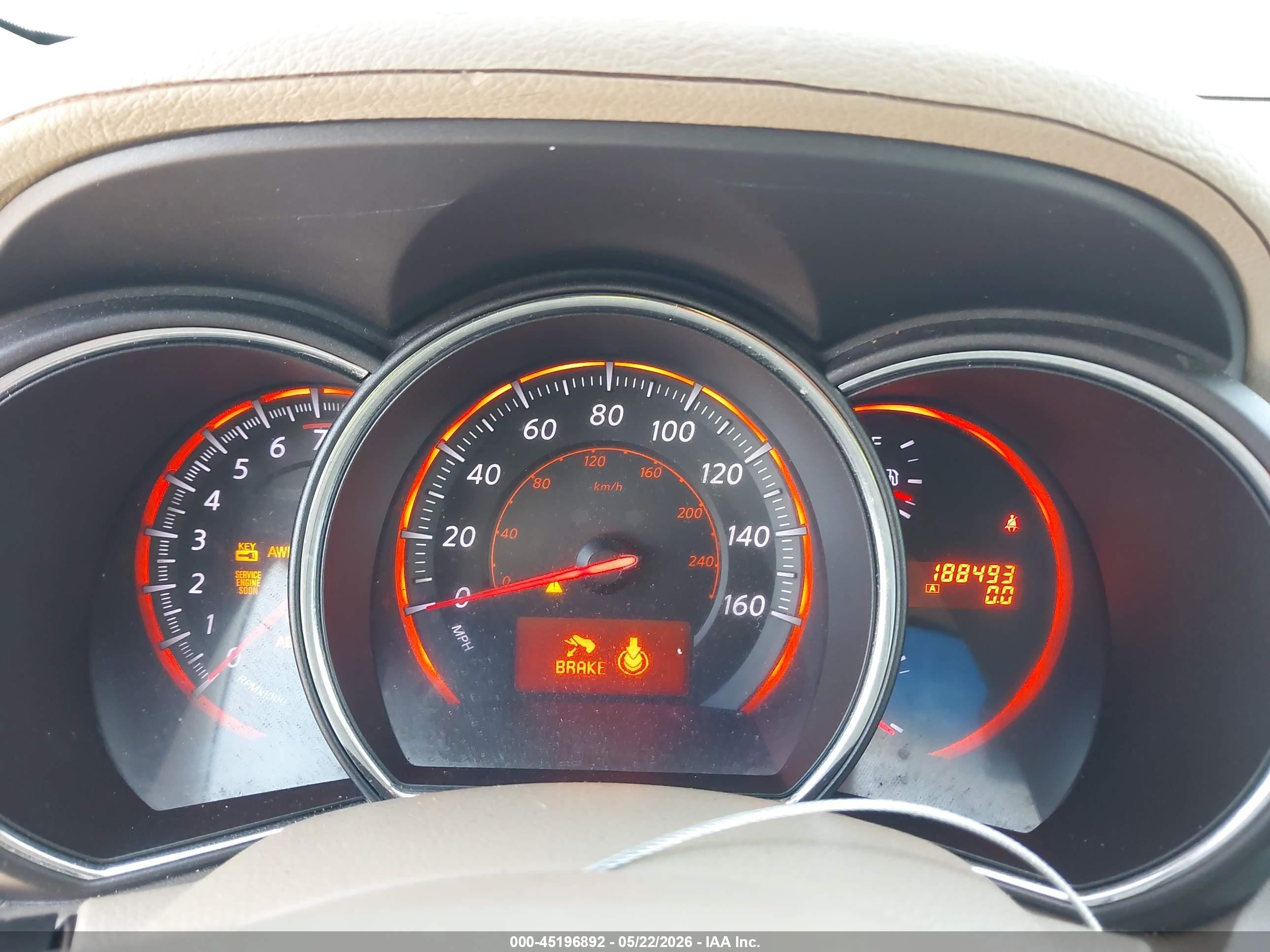 2010 Nissan Murano Le Dark Brown vin: JN8AZ1MW0AW129258