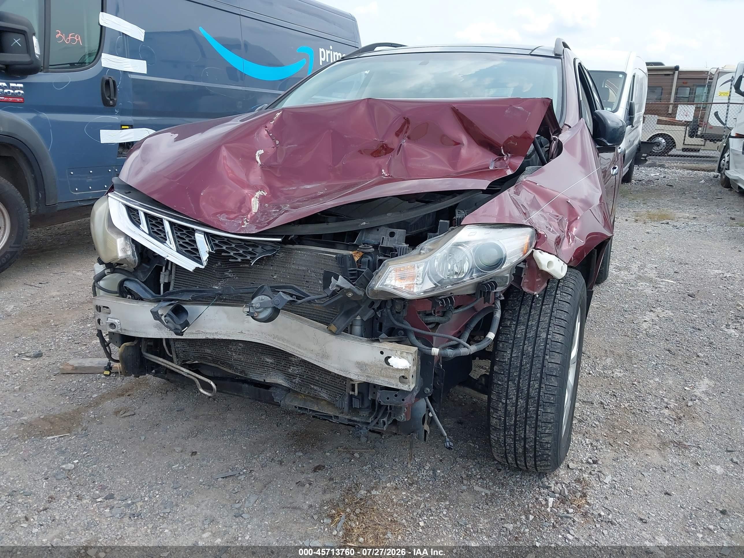 2011 Nissan Murano Sv Burgundy vin: JN8AZ1MW0BW172239
