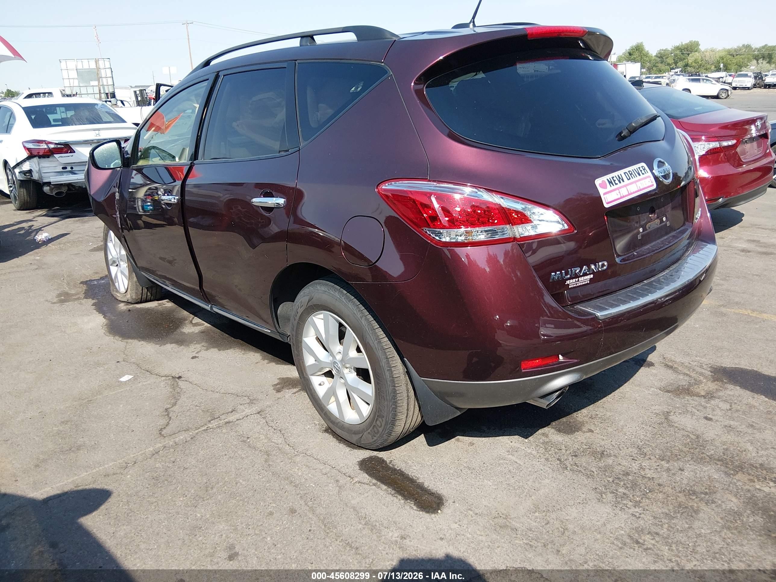 2014 Nissan Murano Sl Бордовый vin: JN8AZ1MW0EW529276