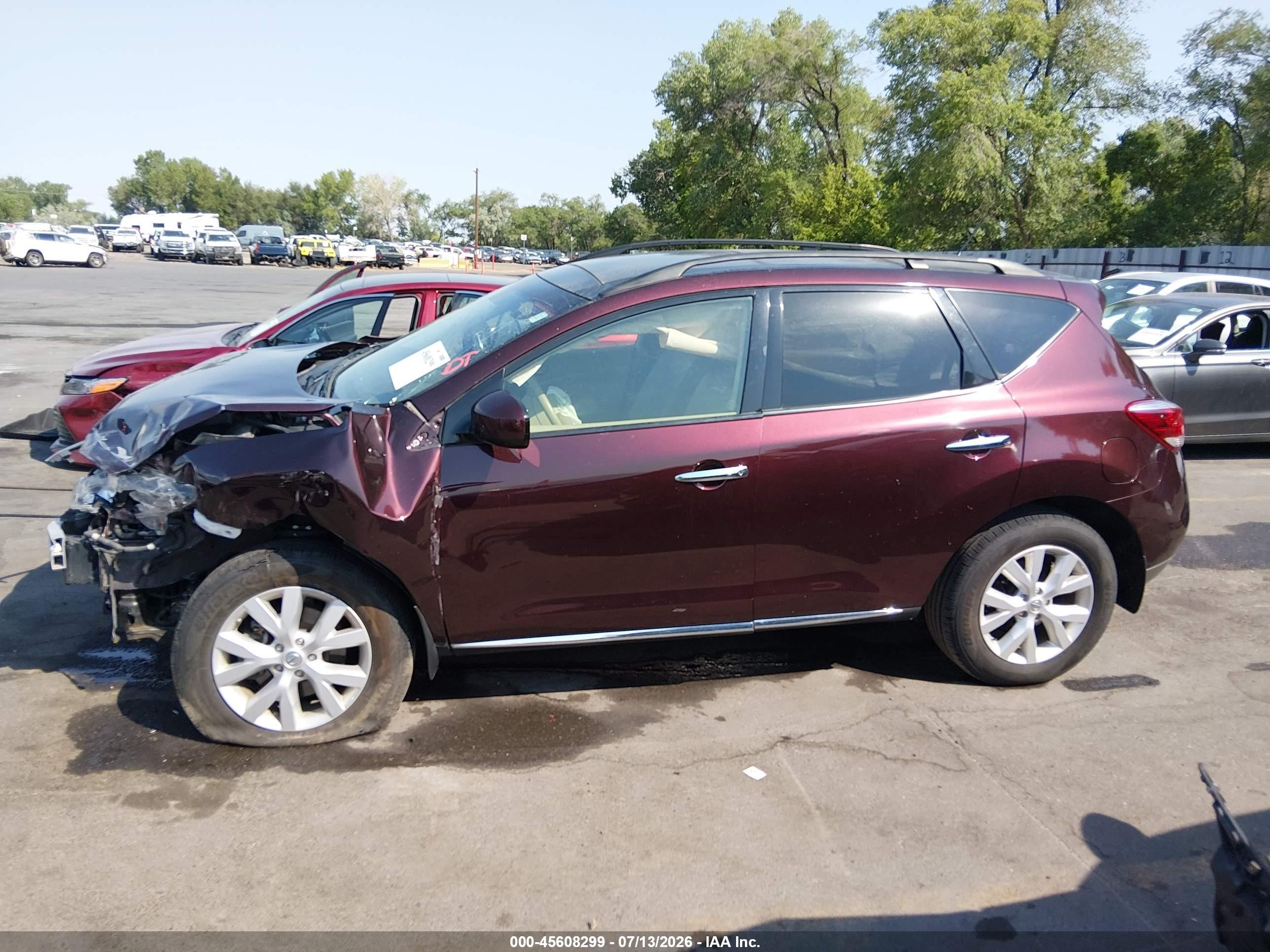 2014 Nissan Murano Sl Бордовый vin: JN8AZ1MW0EW529276