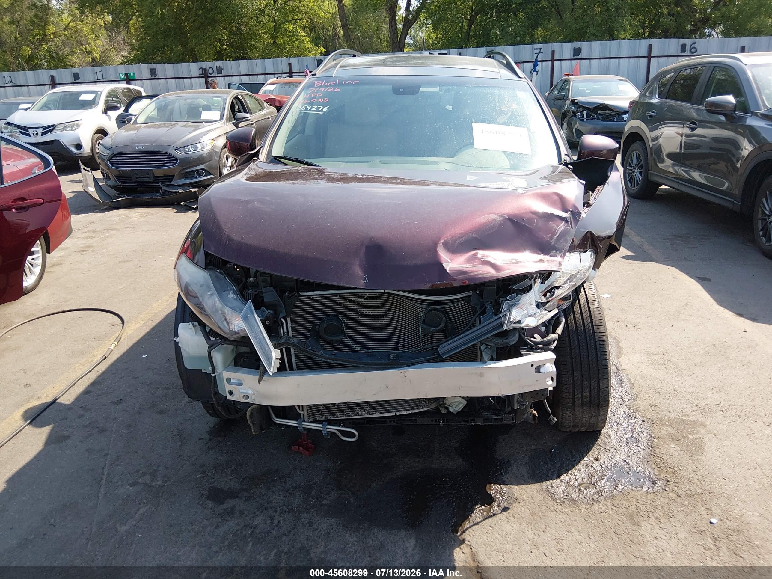 2014 Nissan Murano Sl Бордовый vin: JN8AZ1MW0EW529276