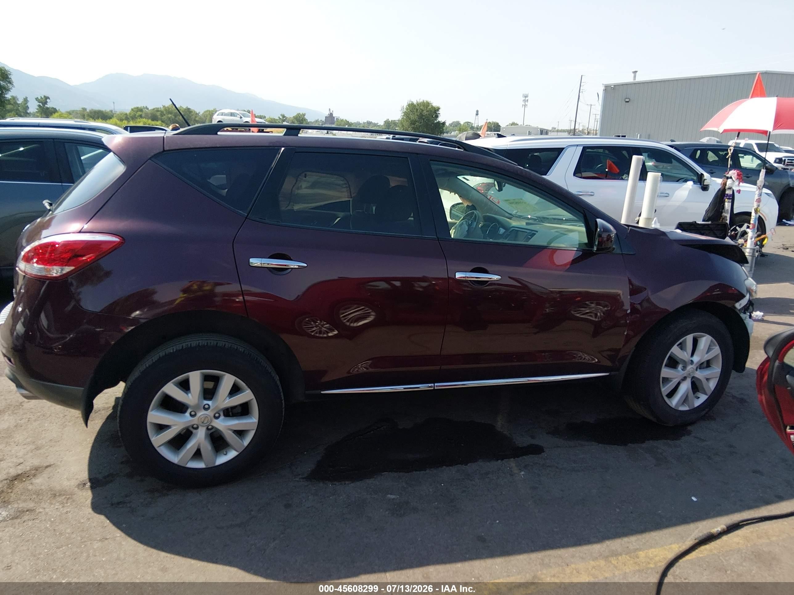 2014 Nissan Murano Sl Бордовый vin: JN8AZ1MW0EW529276