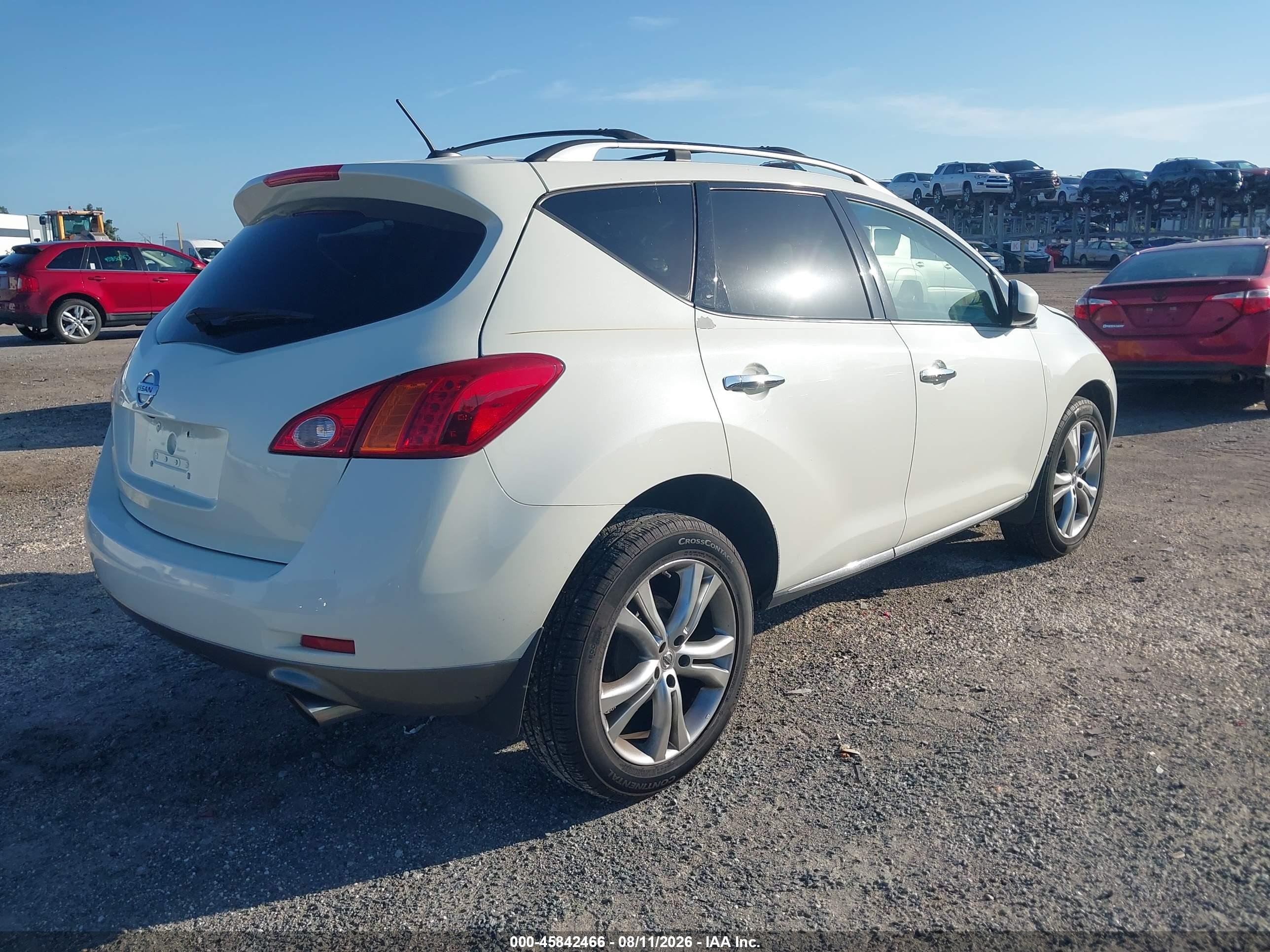 2010 Nissan Murano Le White vin: JN8AZ1MW1AW110170