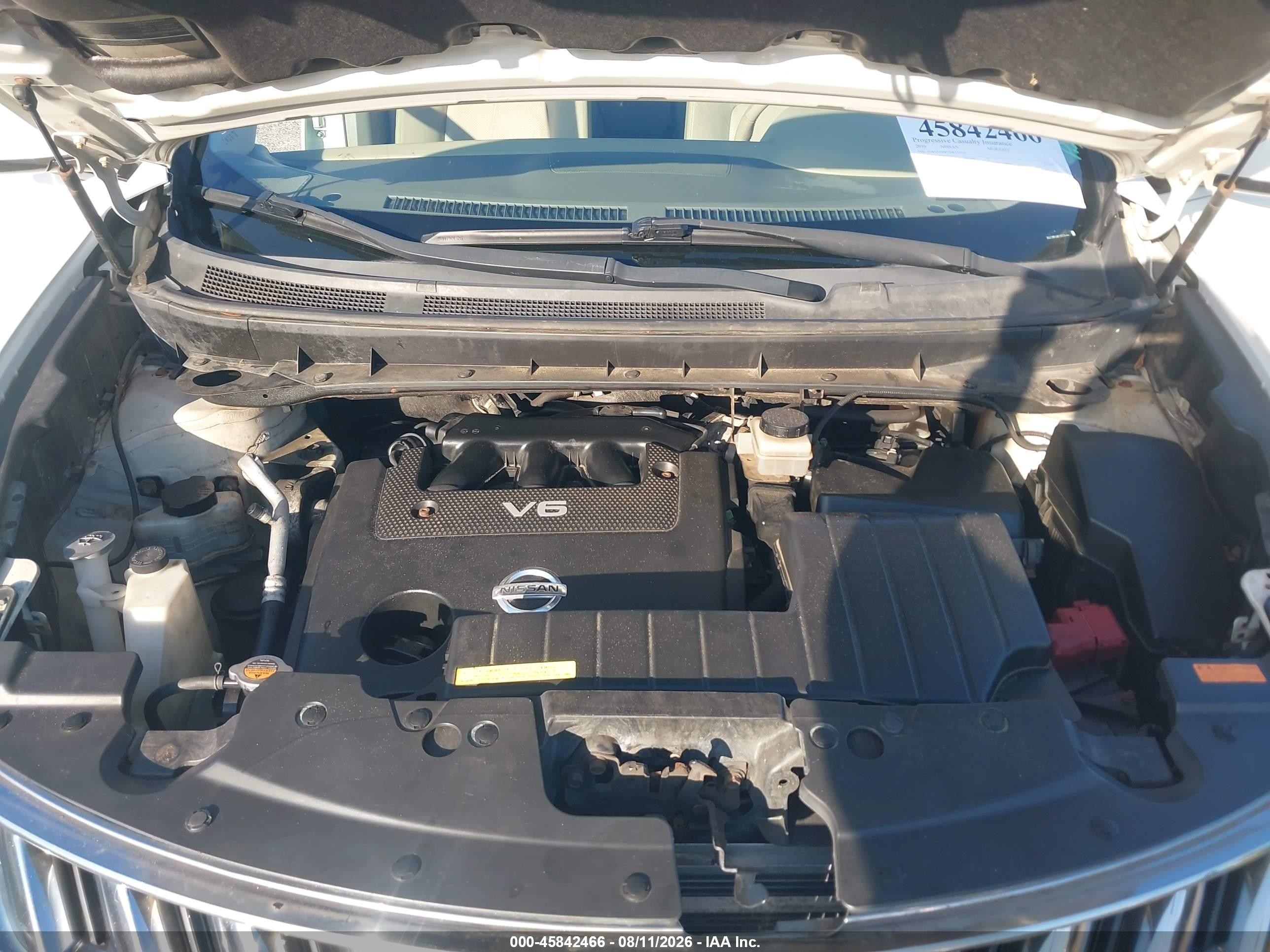 2010 Nissan Murano Le White vin: JN8AZ1MW1AW110170