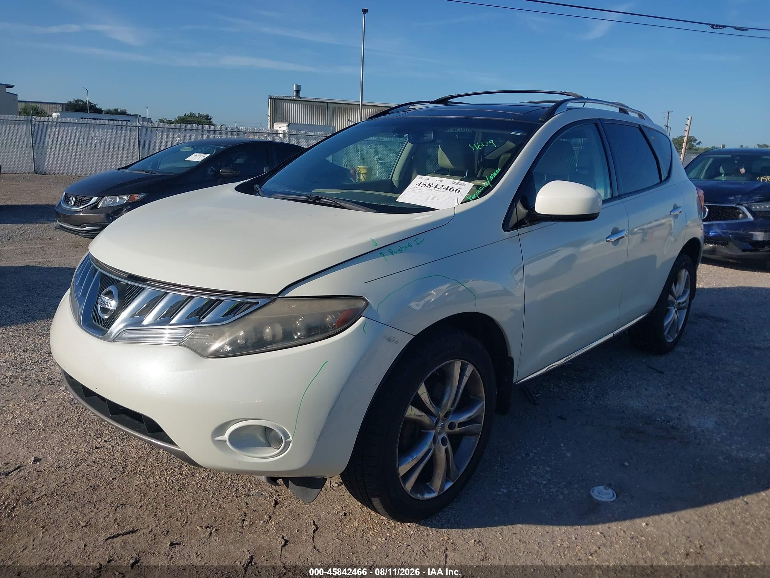 2010 Nissan Murano Le White vin: JN8AZ1MW1AW110170