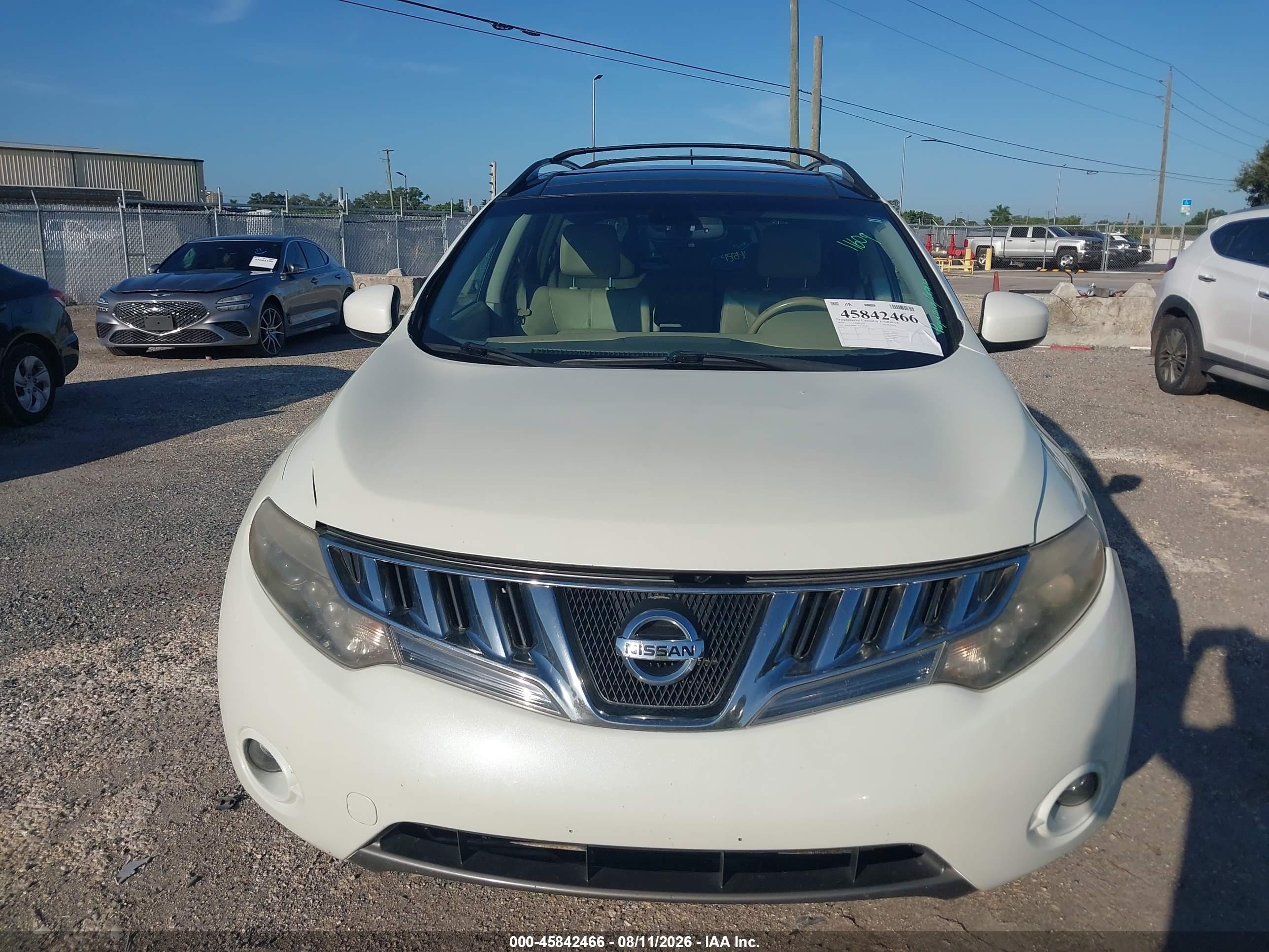 2010 Nissan Murano Le White vin: JN8AZ1MW1AW110170