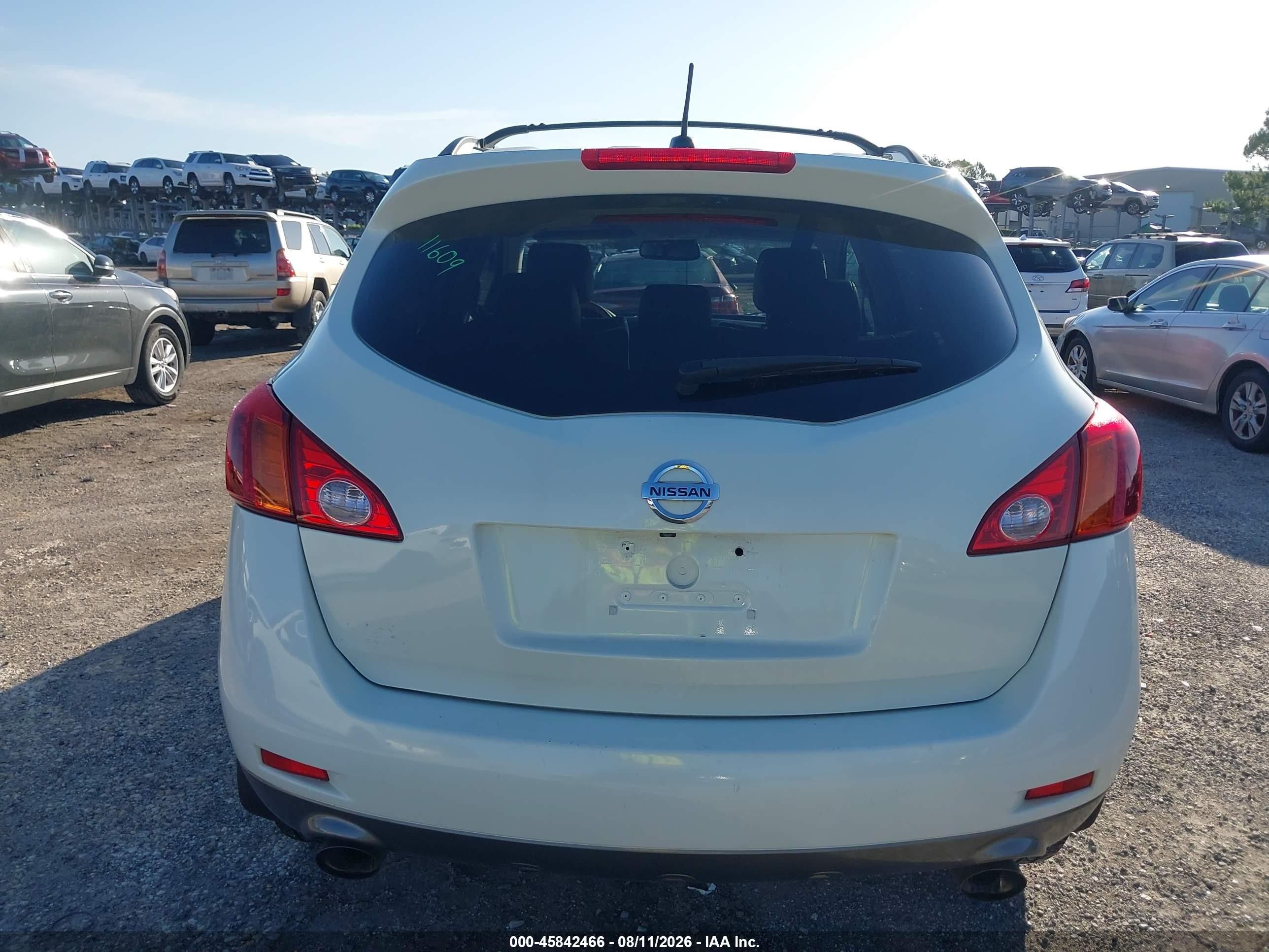 2010 Nissan Murano Le White vin: JN8AZ1MW1AW110170