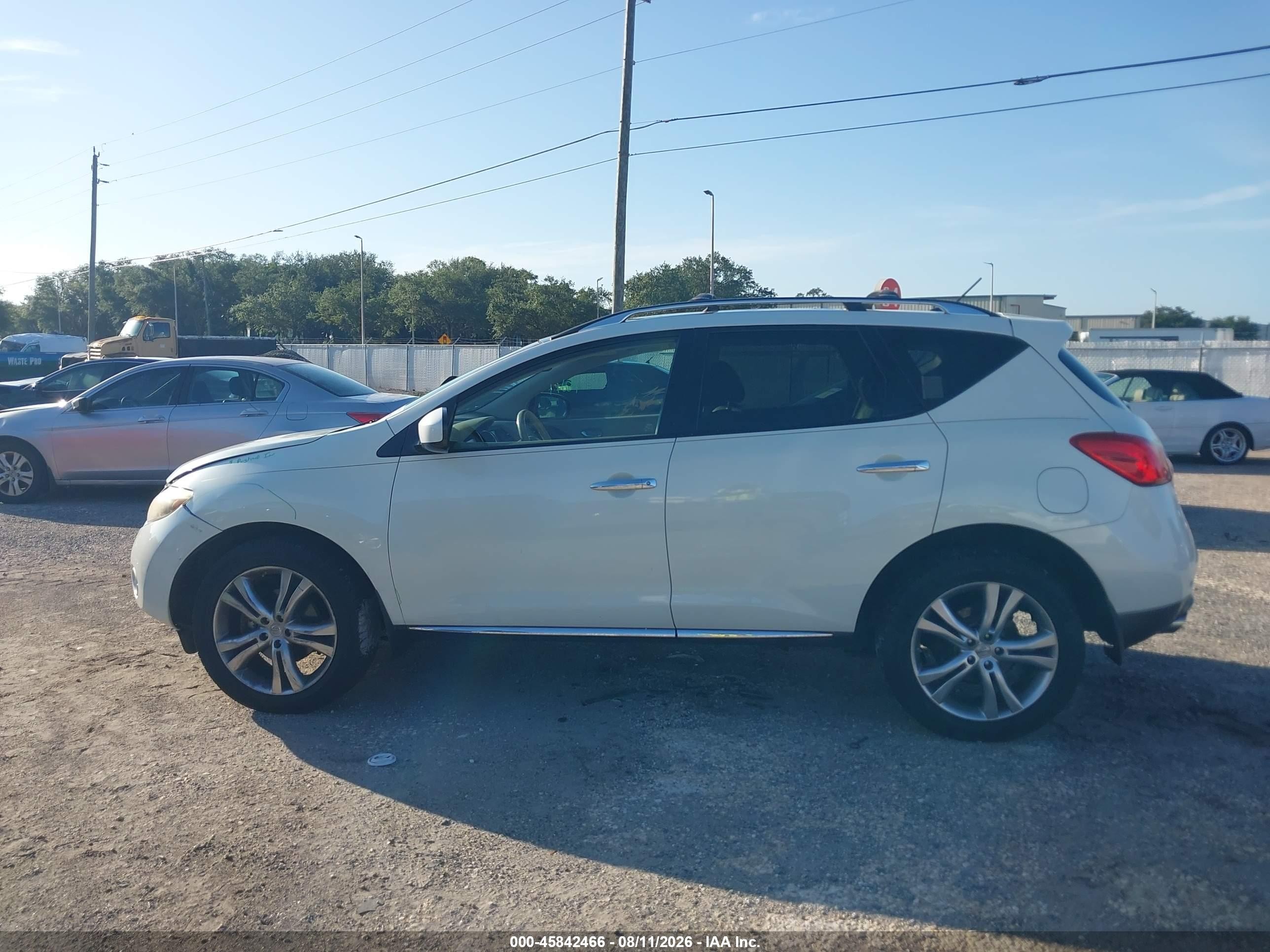 2010 Nissan Murano Le White vin: JN8AZ1MW1AW110170
