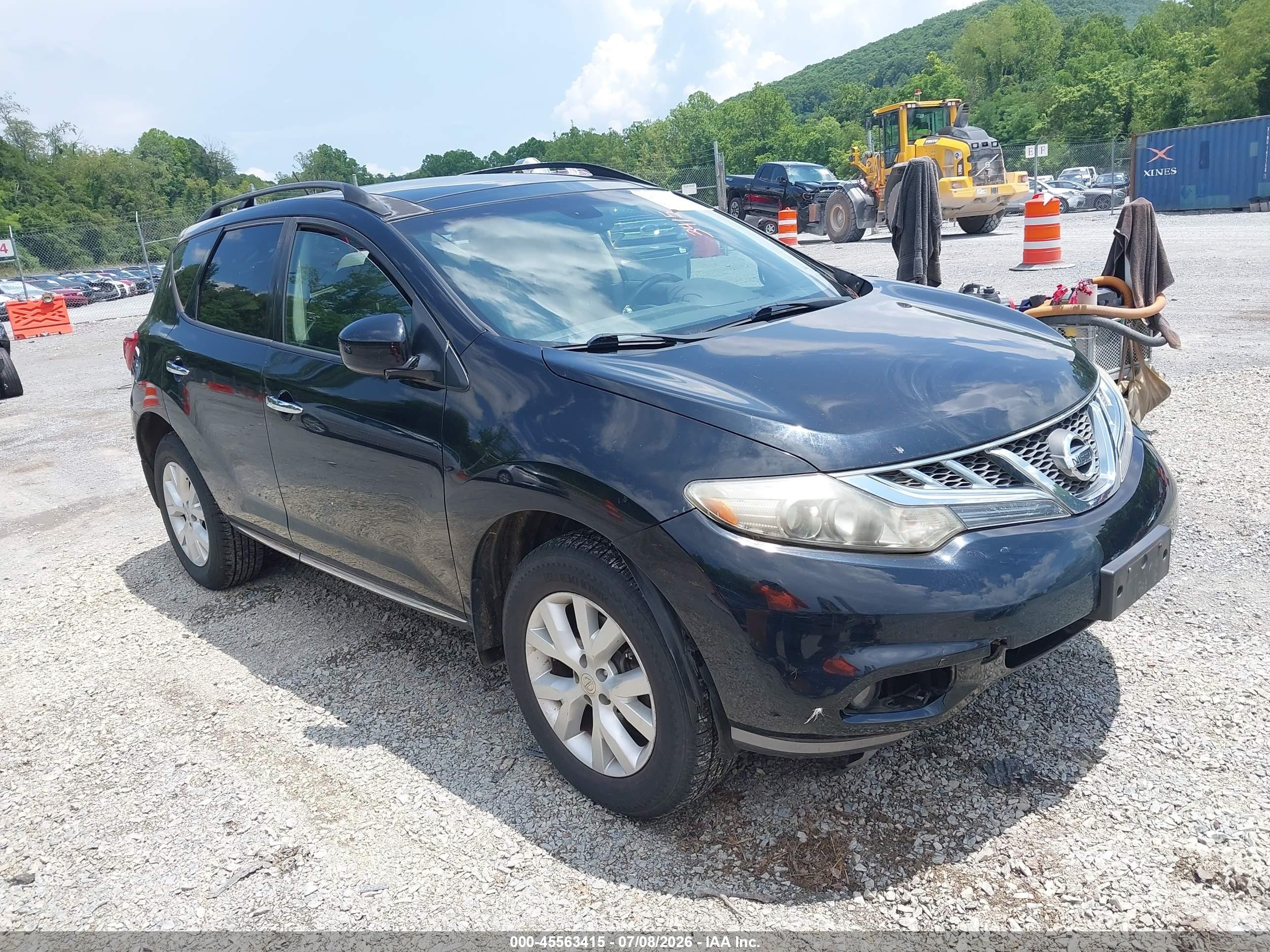 2012 Nissan Murano Sl Black vin: JN8AZ1MW1CW218632