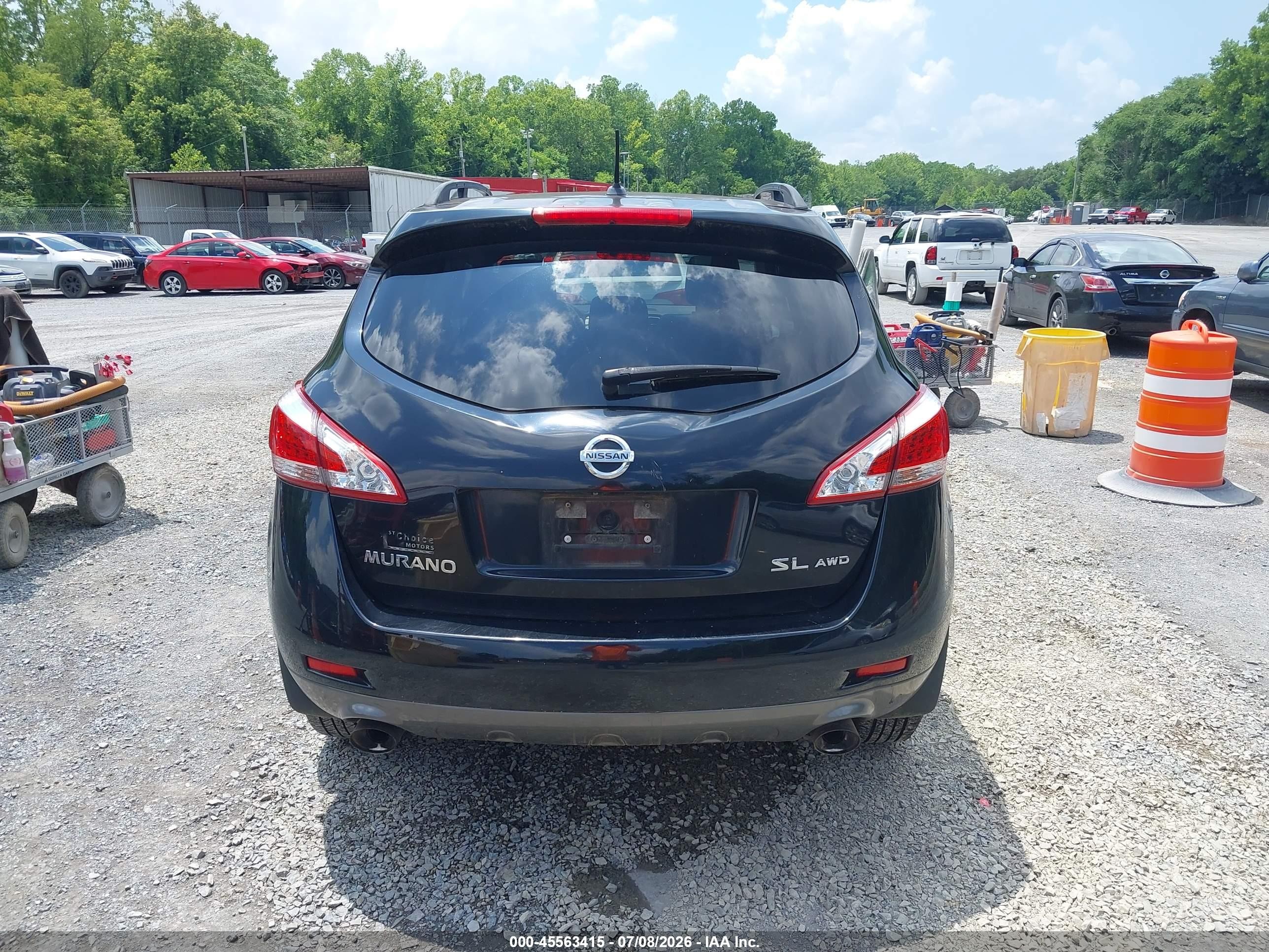 2012 Nissan Murano Sl Черный vin: JN8AZ1MW1CW218632