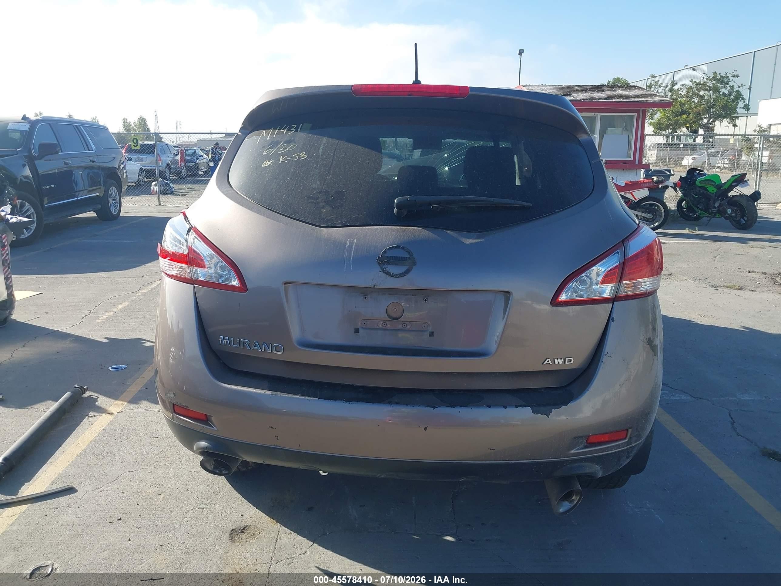 2012 Nissan Murano S Brown vin: JN8AZ1MW1CW221983