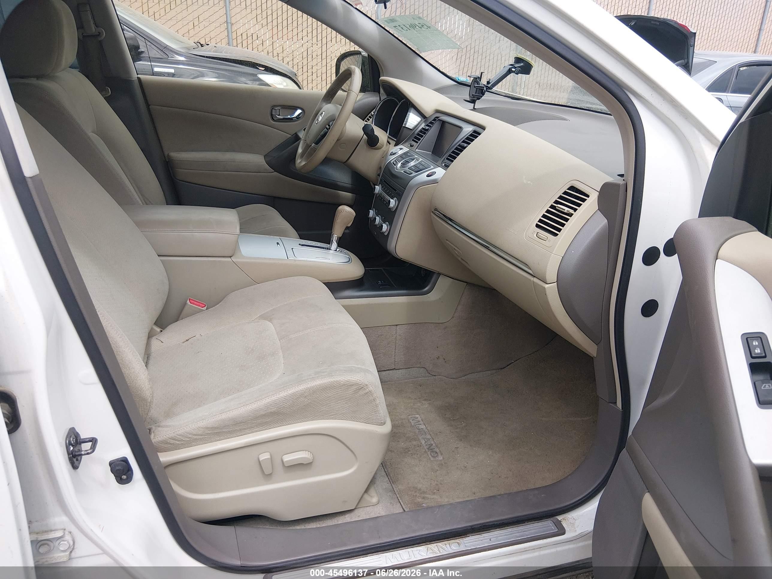 2012 Nissan Murano Sv White vin: JN8AZ1MW1CW226021