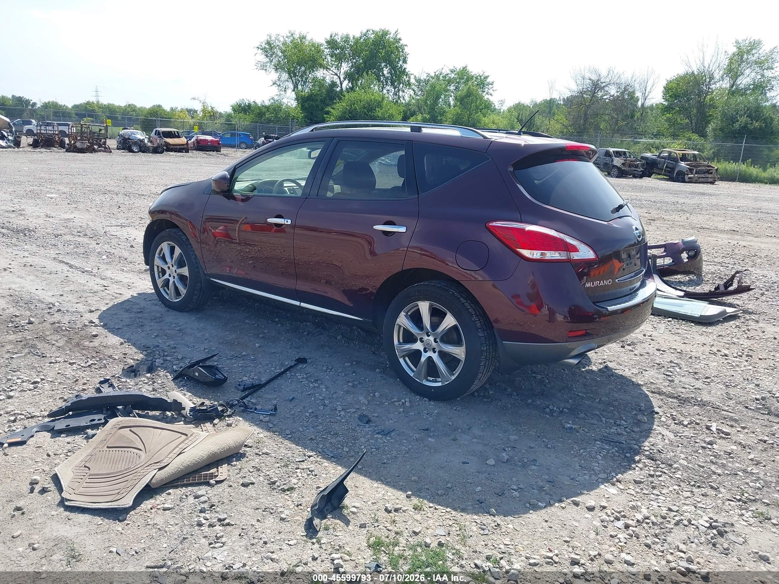 2014 Nissan Murano Le Maroon vin: JN8AZ1MW1EW506251