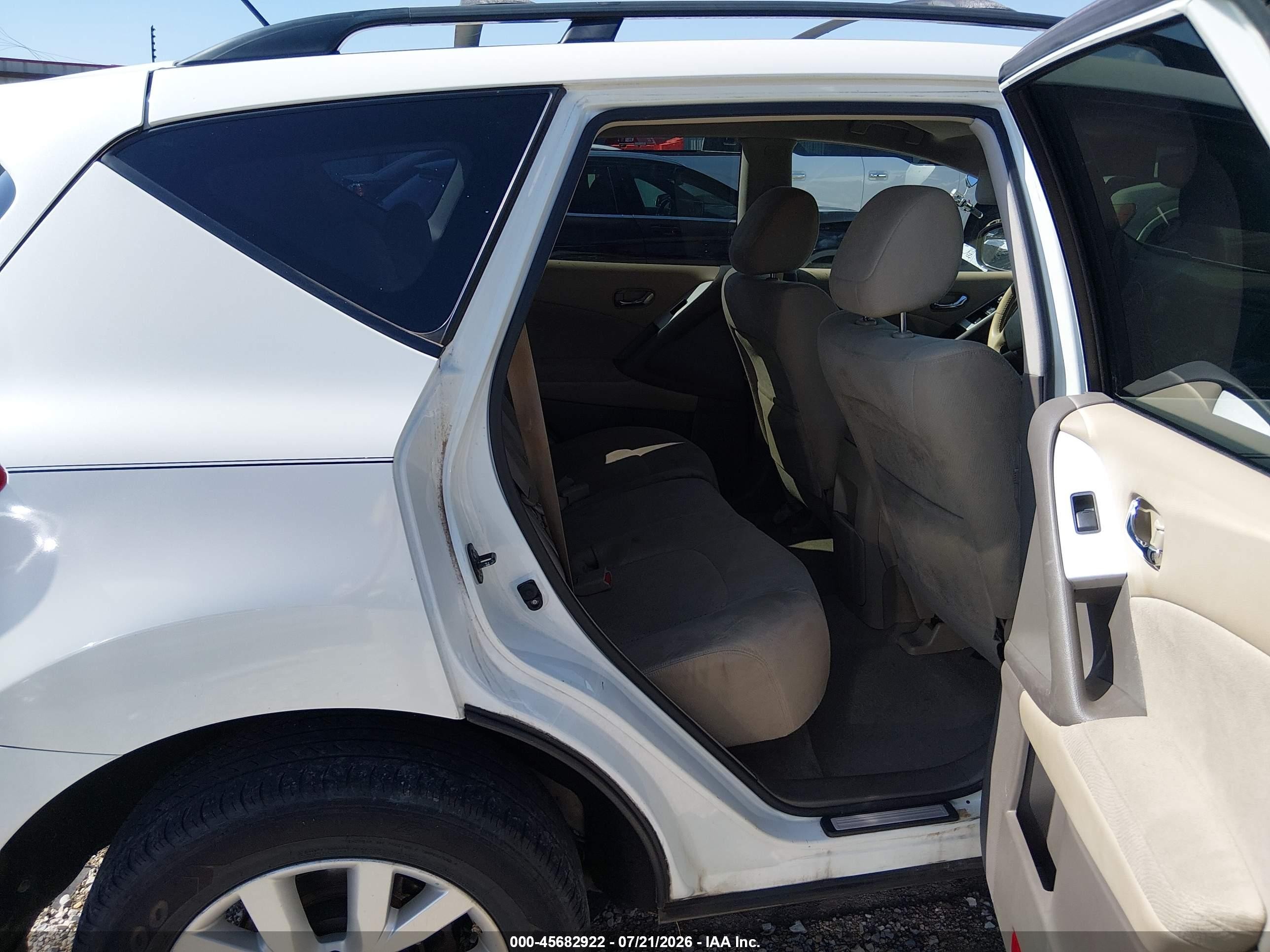 2014 Nissan Murano Sv White vin: JN8AZ1MW1EW521168