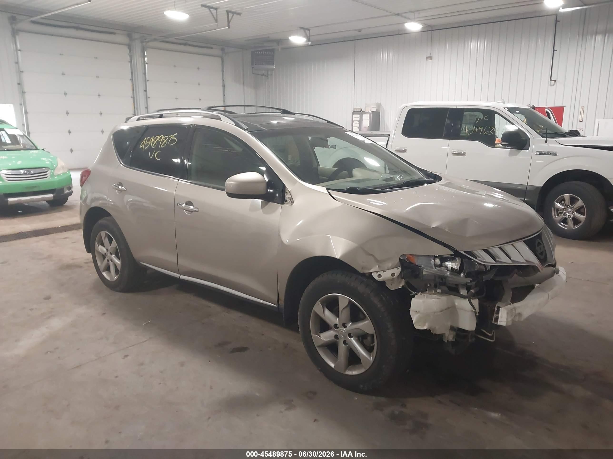 2010 Nissan Murano Sl Beige vin: JN8AZ1MW2AW131920