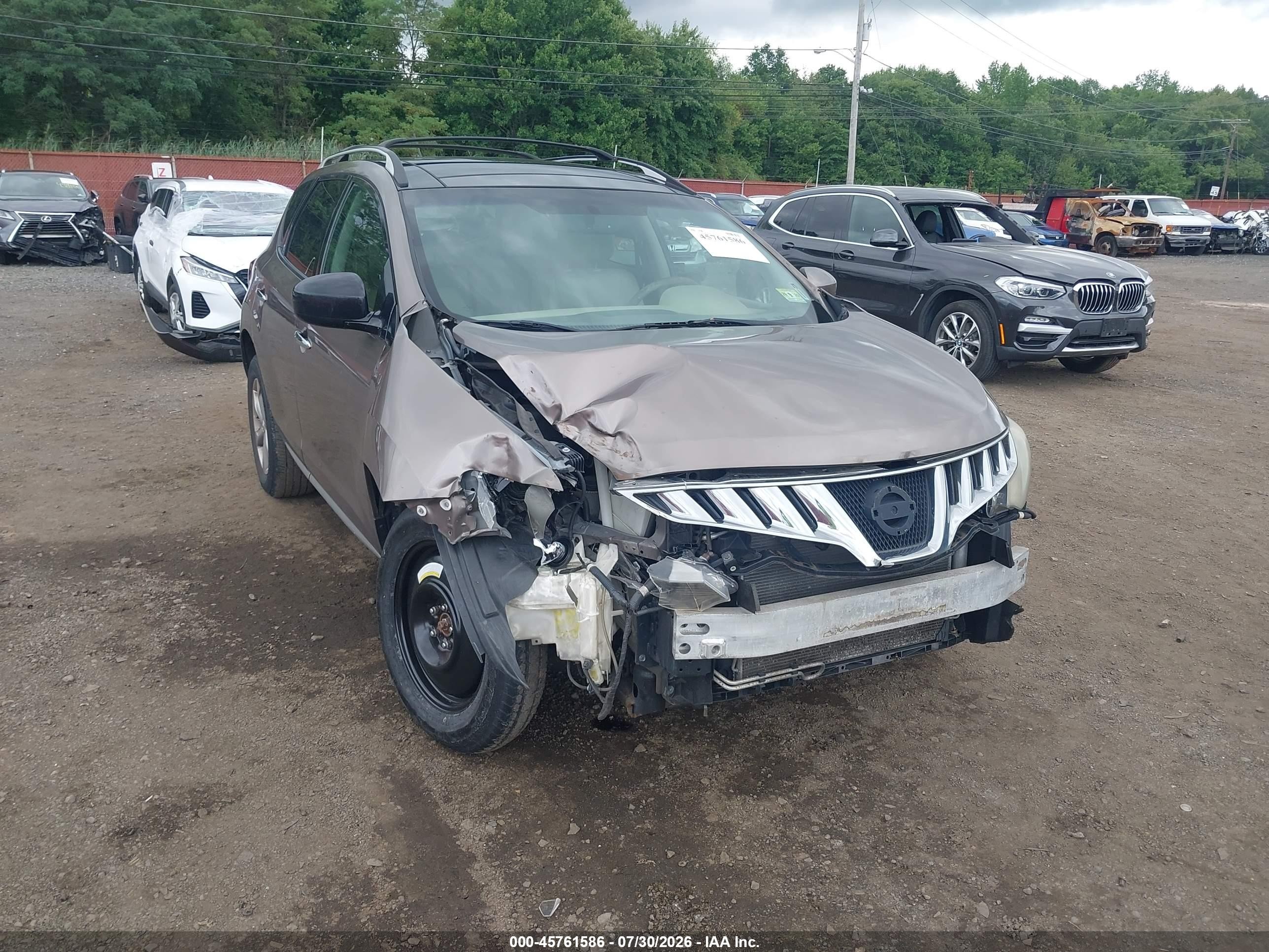 2010 Nissan Murano Sl Brown vin: JN8AZ1MW2AW140178