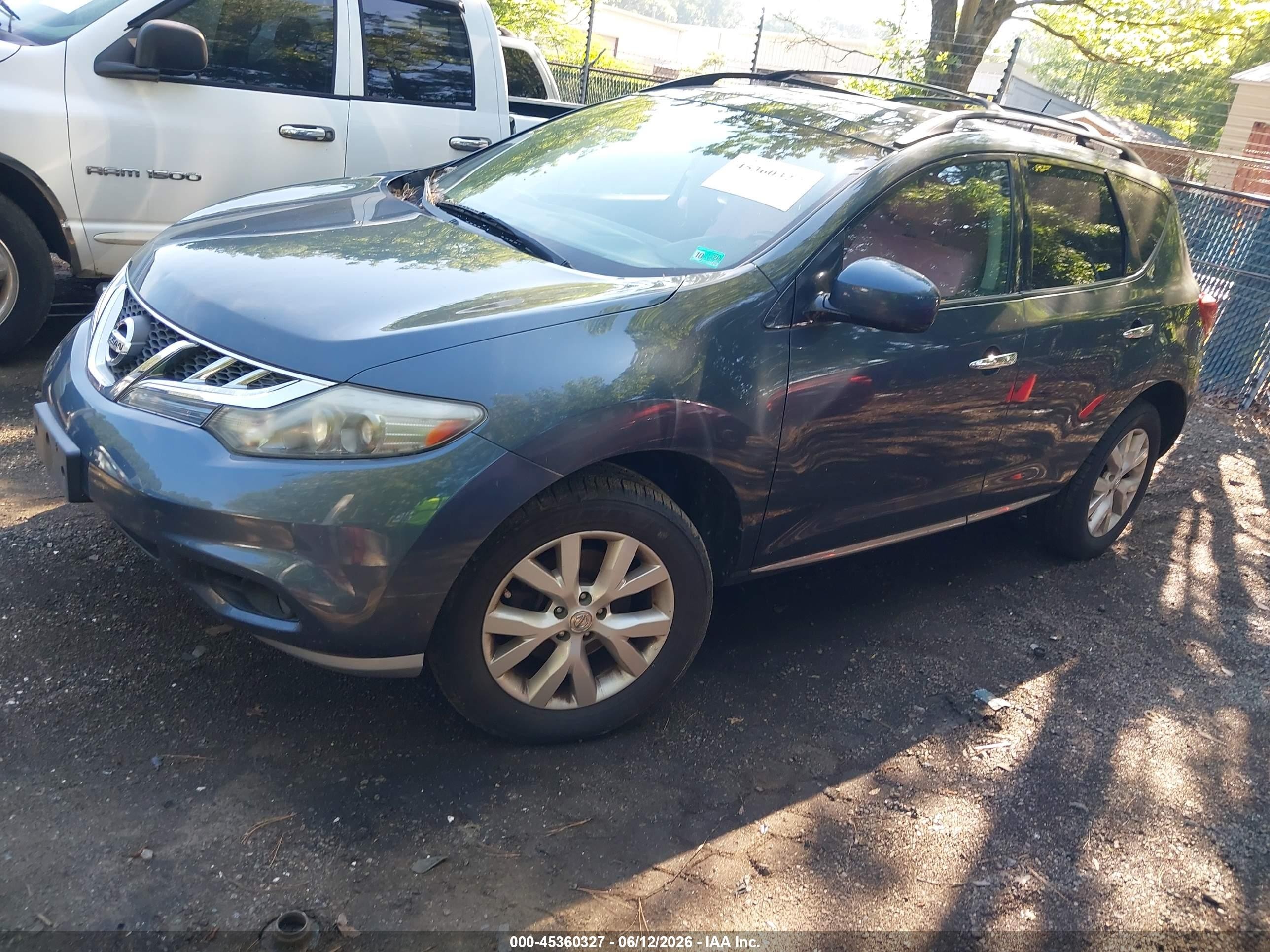 2012 Nissan Murano Sv Синий vin: JN8AZ1MW2CW205209