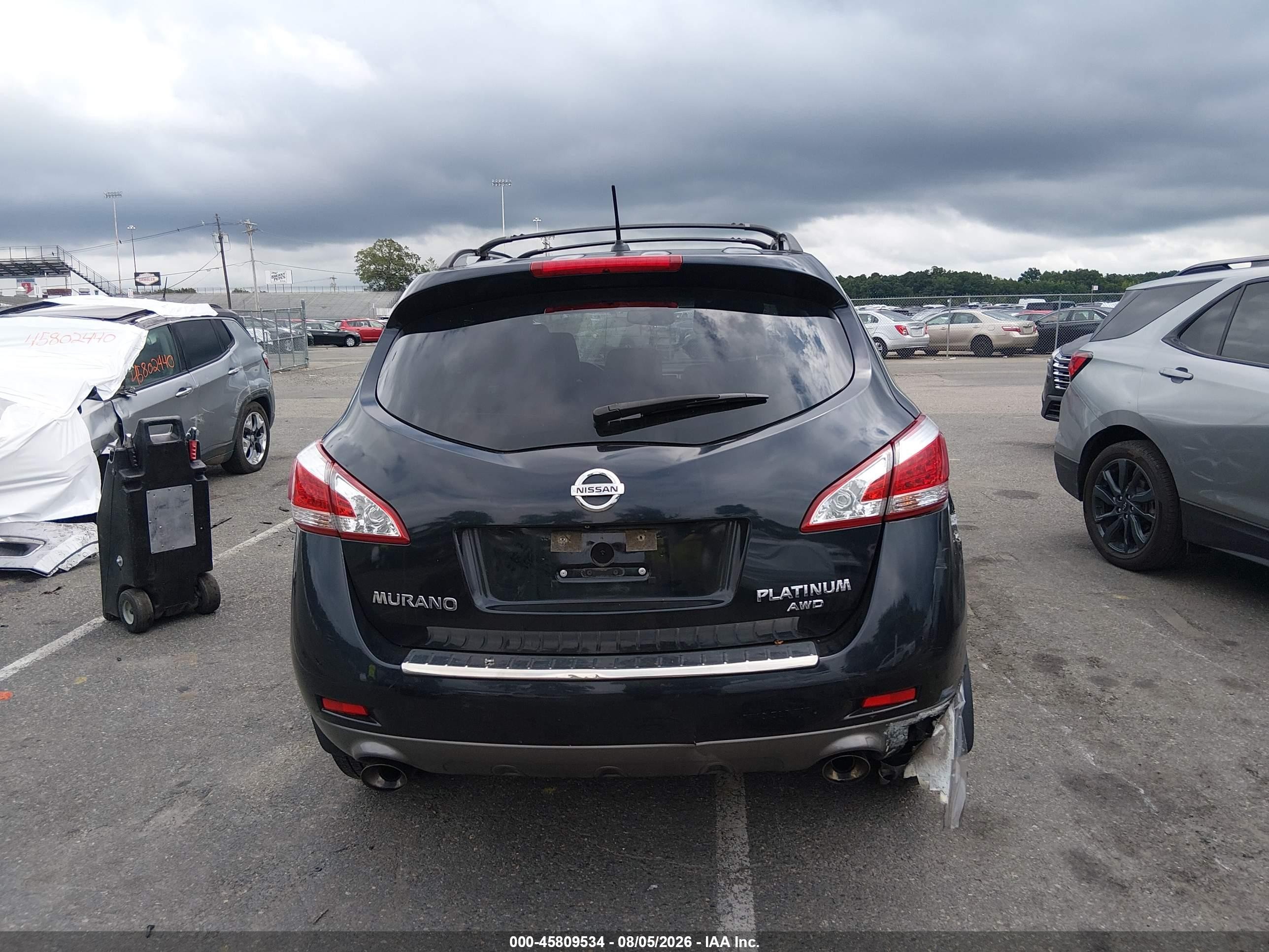 2012 Nissan Murano Le Черный vin: JN8AZ1MW2CW208742