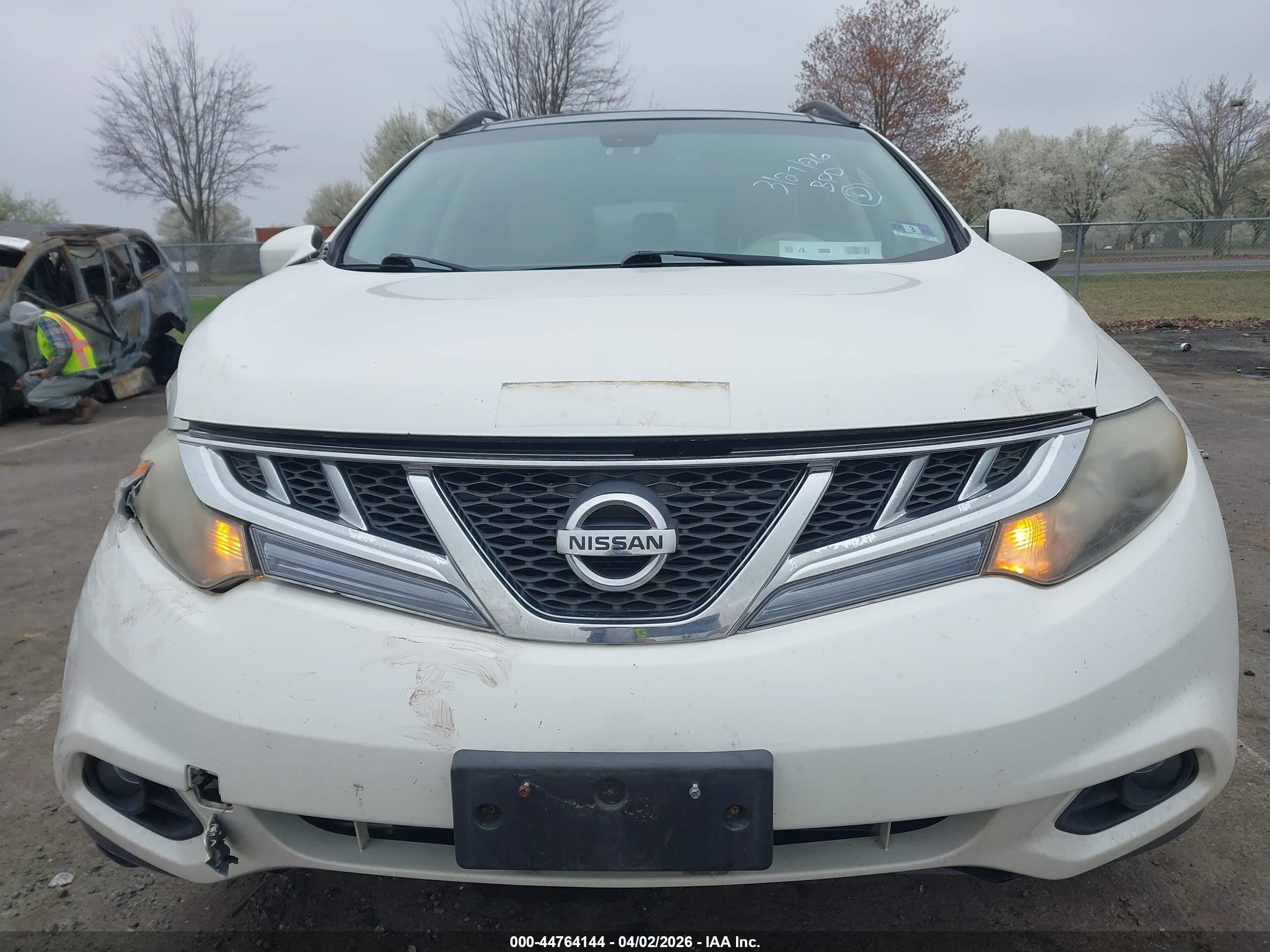 2012 Nissan Murano Sl Белый vin: JN8AZ1MW2CW223614