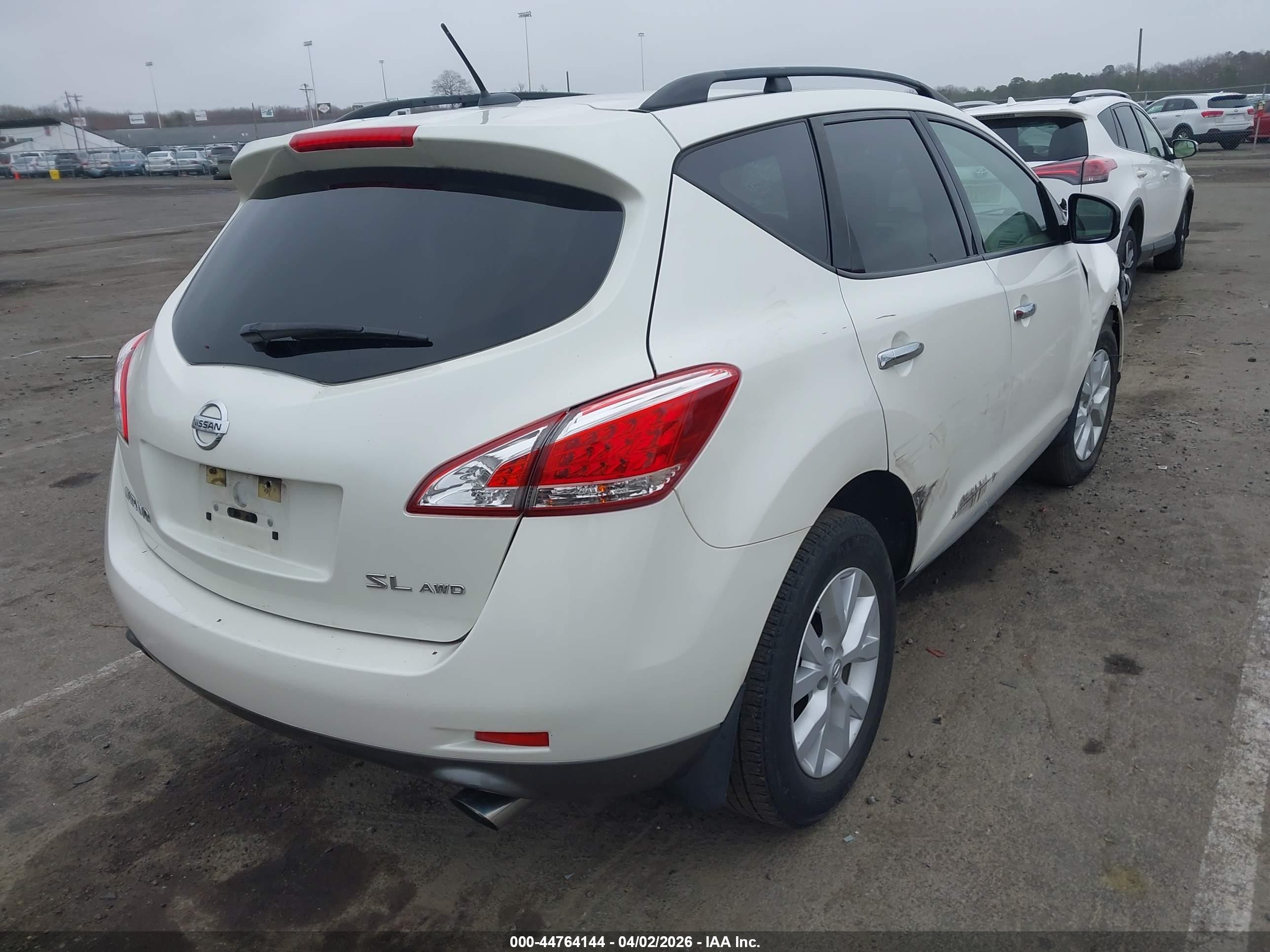 2012 Nissan Murano Sl Белый vin: JN8AZ1MW2CW223614